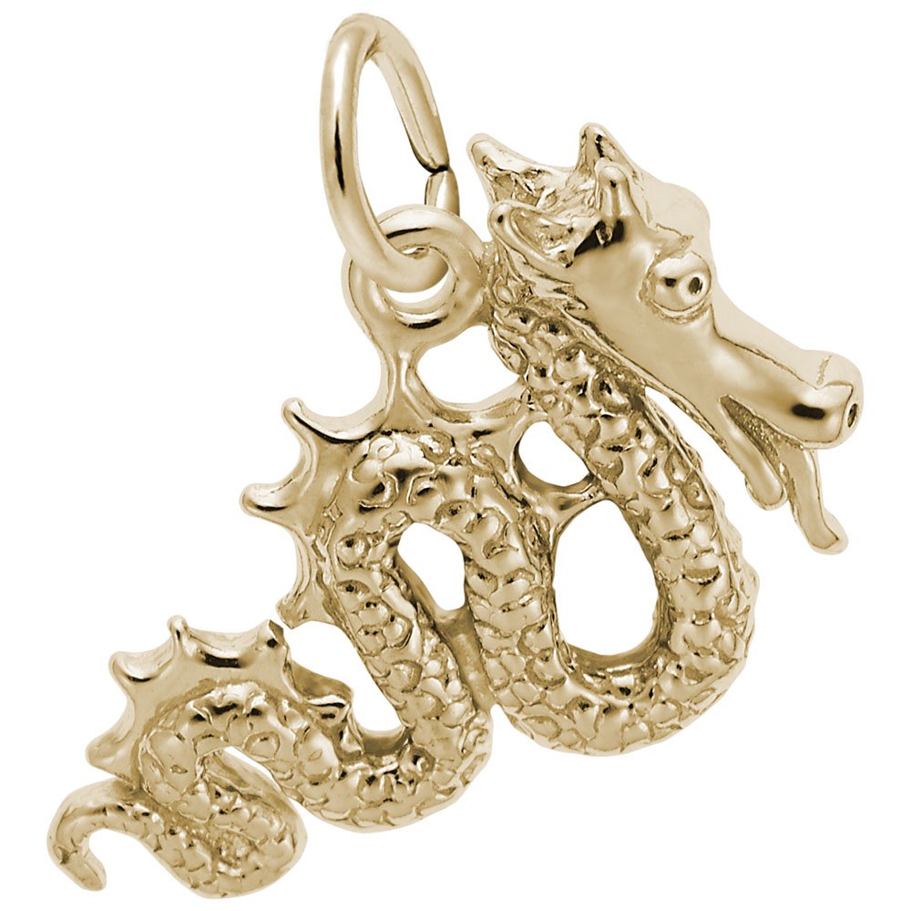 10K Yellow Gold Serpent Charm Pendant - Elegant Snake Jewelry for Bracelets & Necklaces - Perfect for Gifts, Layering, and Boho Fashion Style