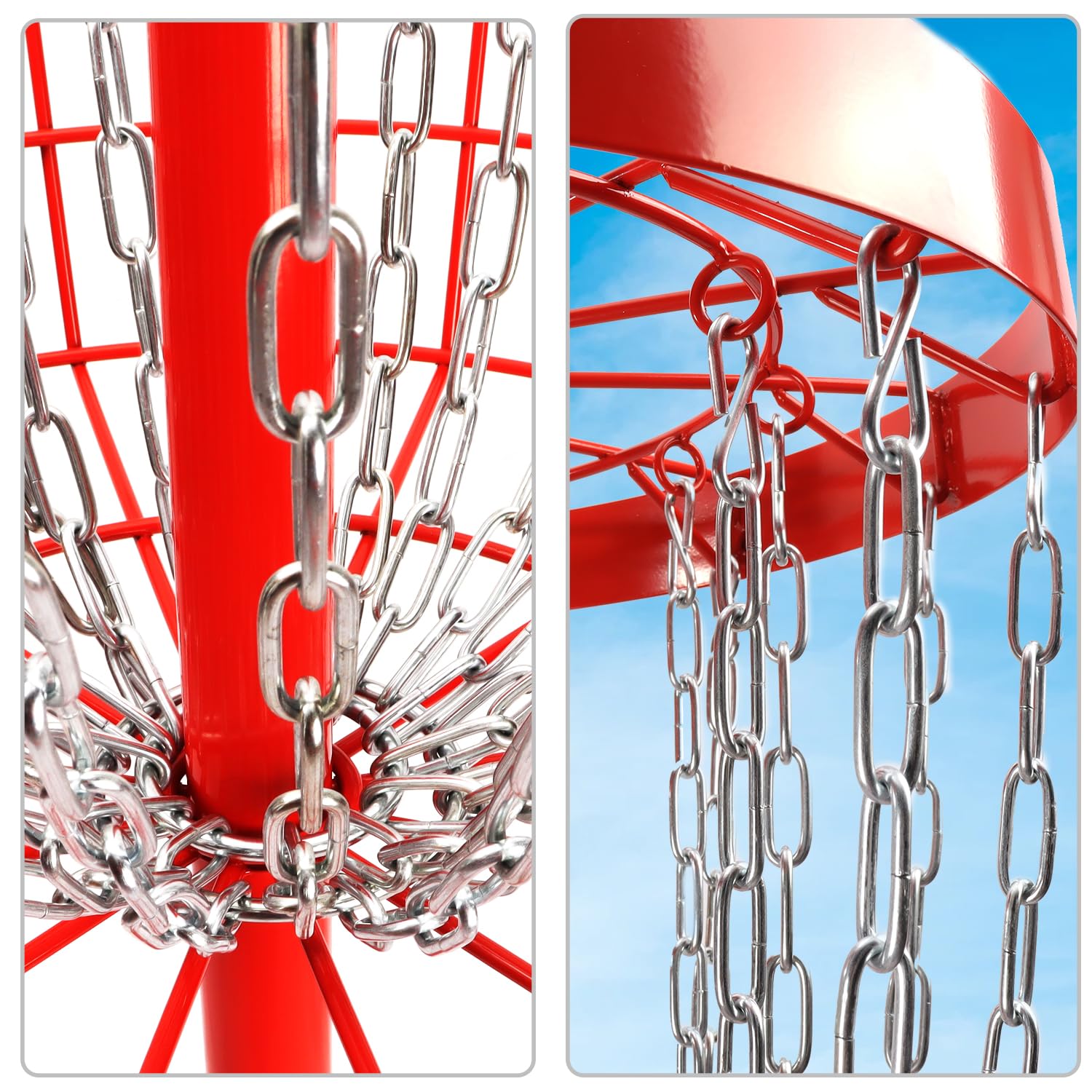 GSE PRO Portable Disc Golf Target Basket - 12 or 24 Chain Metal Practice Basket for Outdoor Disc Golf Training | Perfect for Backyard, Park & Tournament Practice