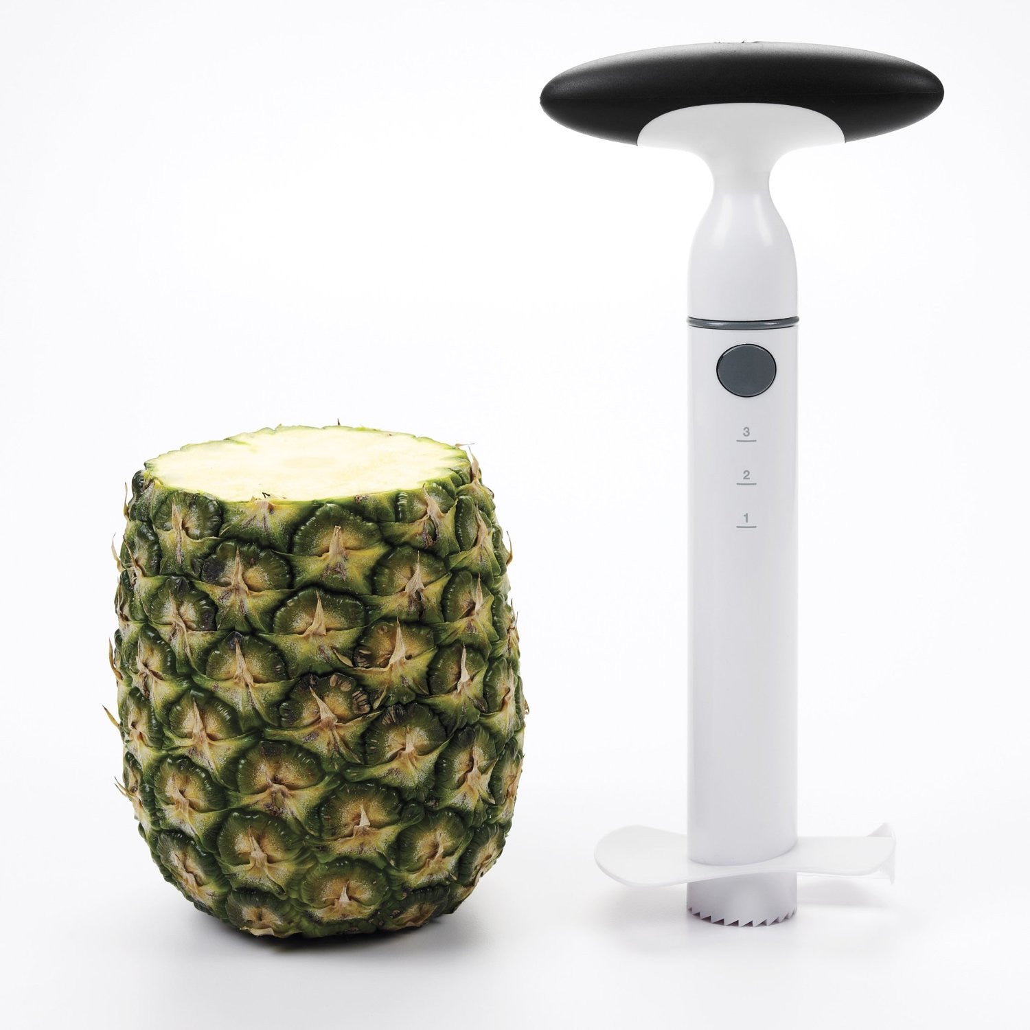 OXO Pineapple Slicer - Easy-to-Use Stainless Steel Pineapple Corer and Cutter for Fresh Fruit - Perfect for Smoothies, Fruit Salads, and Tropical Party Decorations