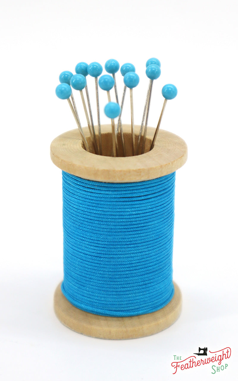 Magnetic Spool Pincushion with Pins - Blue Sewing Accessory for Quilting, Dressmaking & Crafting | Perfect for Needlework & DIY Projects