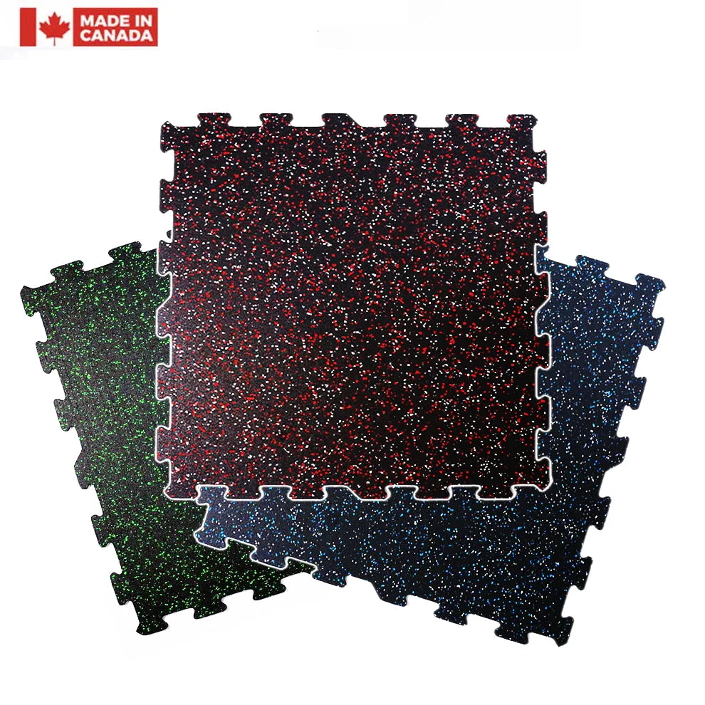 Gorilla 24x24x8mm Commercial Interlocking Rubber Floor Tiles - Assorted Colors for Gym, Playroom & Outdoor Use