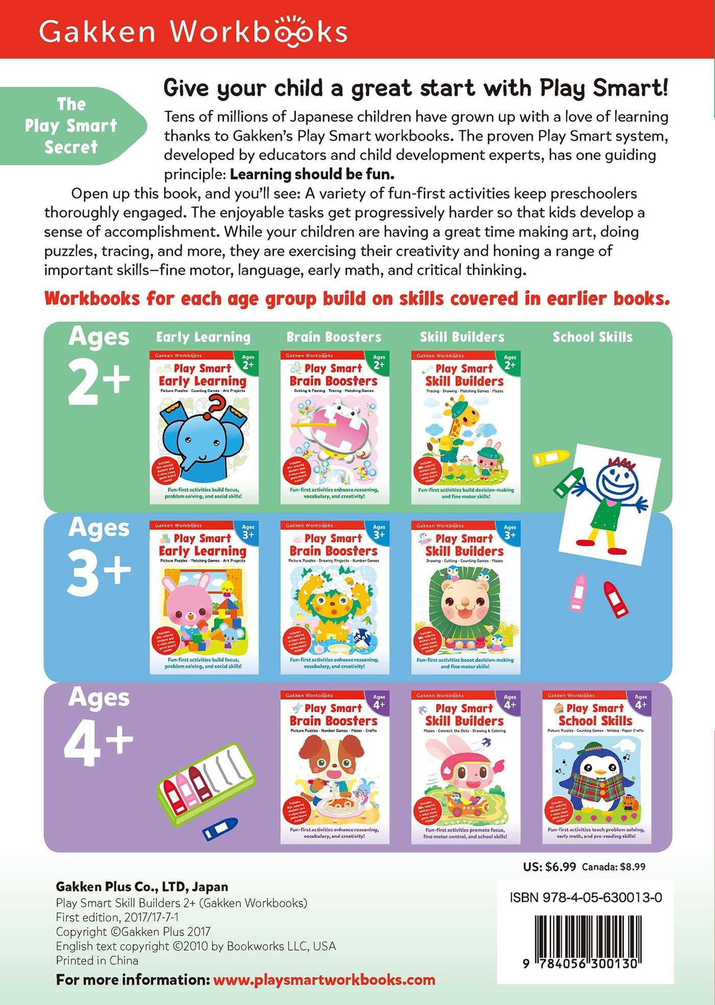 Play Smart Skill Builders 2+ | Early Learning Activity Book for Toddlers Ages 2-4 | Develop Fine Motor, Math & Problem-Solving Skills | Perfect for Preschool, Homeschool & Travel Learning