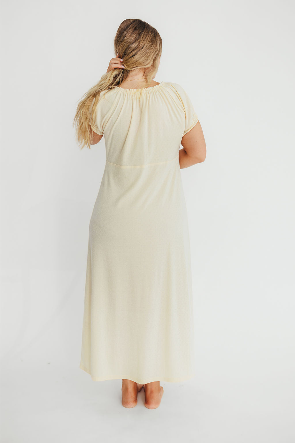 Remi Maxi Dress in Custard - Elegant Flowy Long Dress for Women | Perfect for Summer, Beach, Weddings & Casual Outings
