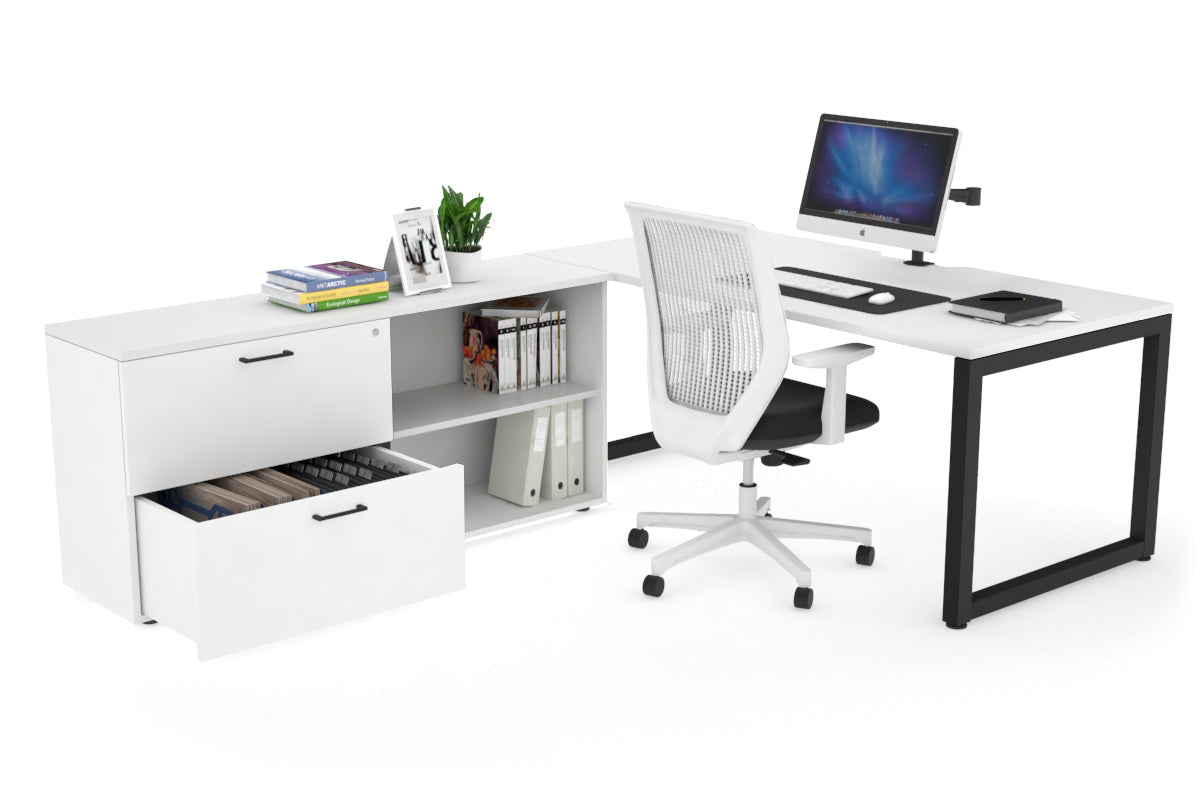 Quadro Loop Executive Office Chair - Black Frame with Cable Scallop [1600L x 800W] - Perfect for Home Office, Conference Rooms & Executive Workspaces