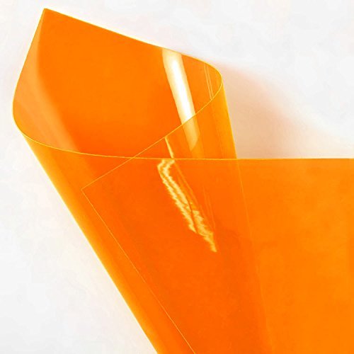 Bright Tangerine Orange Fluorescent Vinyl Fabric by the Yard - Perfect for DIY Crafts, Costumes, Upholstery & Party Decorations