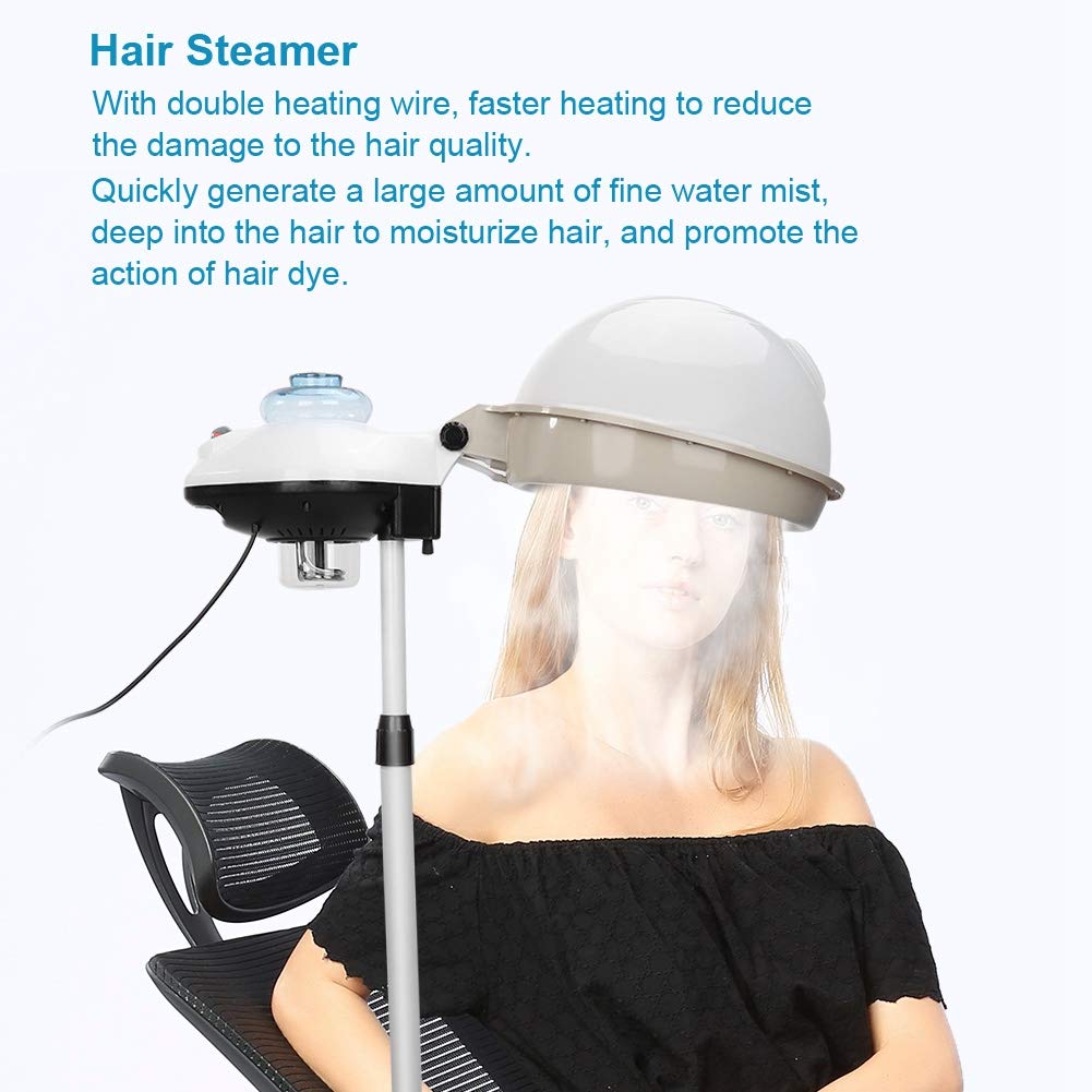 Professional Salon Hair Steamer with Wheels - Floor Stand Hair Dyeing & Perming Steam Machine for Oil Treatment & Daily Hair Care | Perfect for Salons, Home Use & Hair Styling Treatments (US)