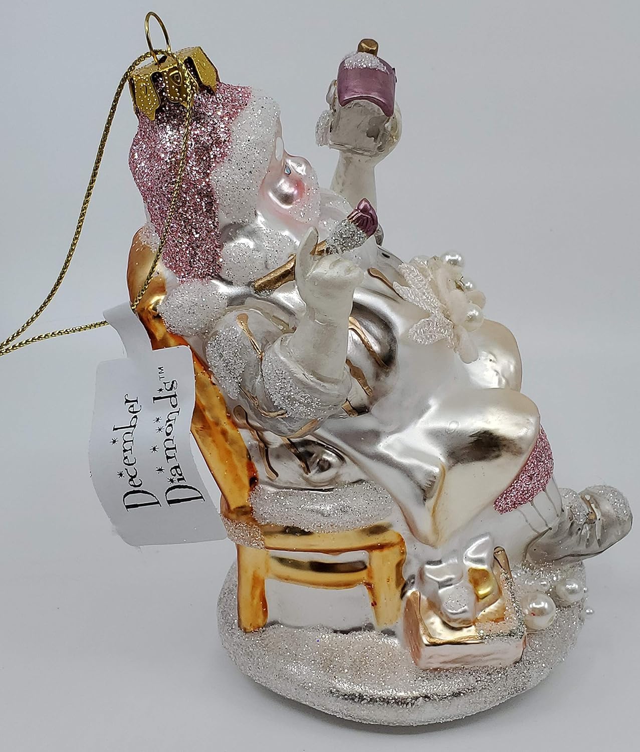 Christmas Santa with Toy Ornament - December Diamonds Holiday Decor for Tree, Gift & Festive Home Decoration