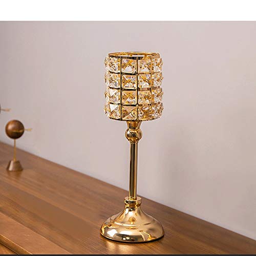 Nordic Wrought Iron Crystal Candlestick Holder - 10.2