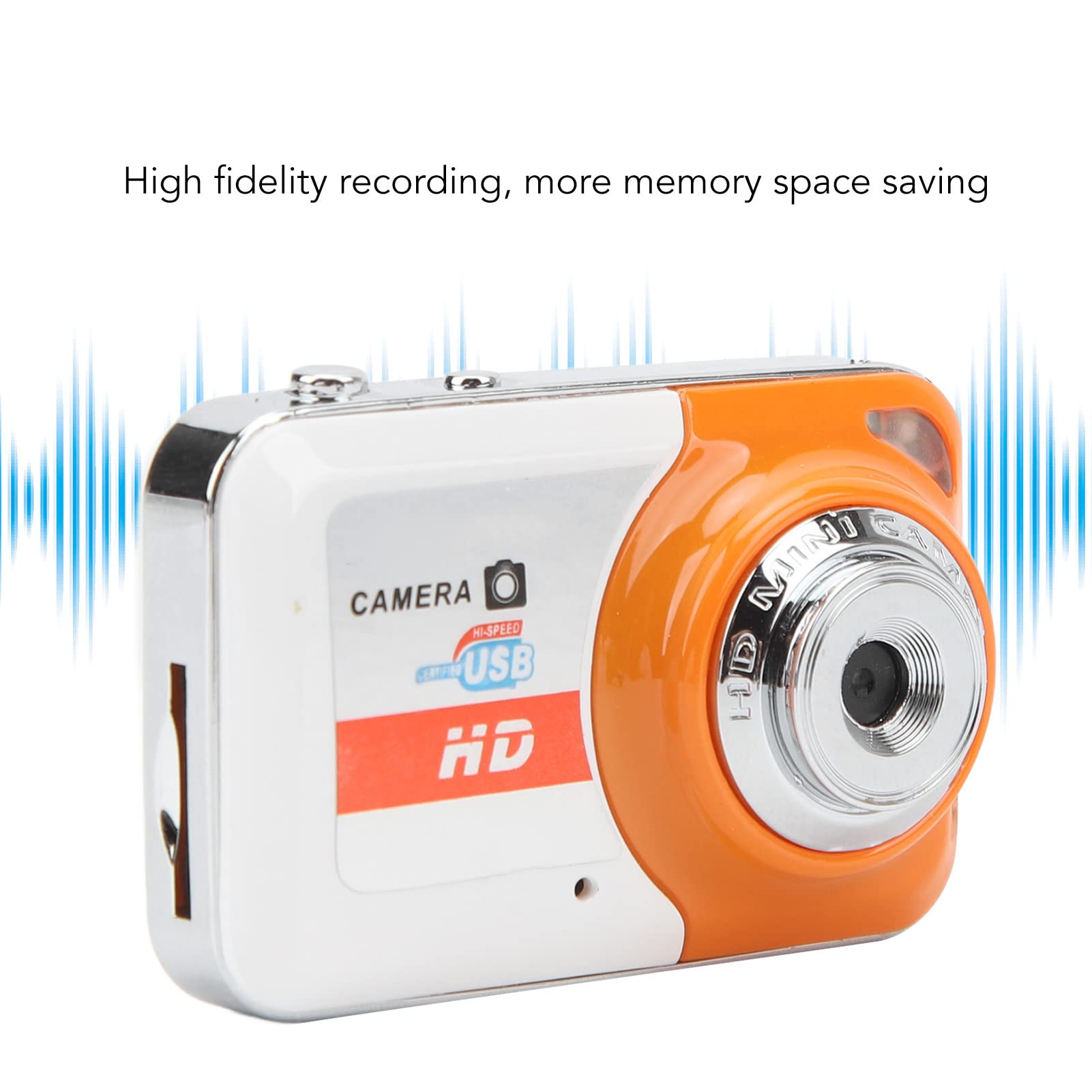 NOENNULL Ultra Mini Digital Camera - 1080P HD Portable Keychain Camera for Kids, Travel & Vlogging - Compact DV Camcorder with Lanyard (Orange) - Perfect for Parties, Outdoor Adventures & Everyday Use