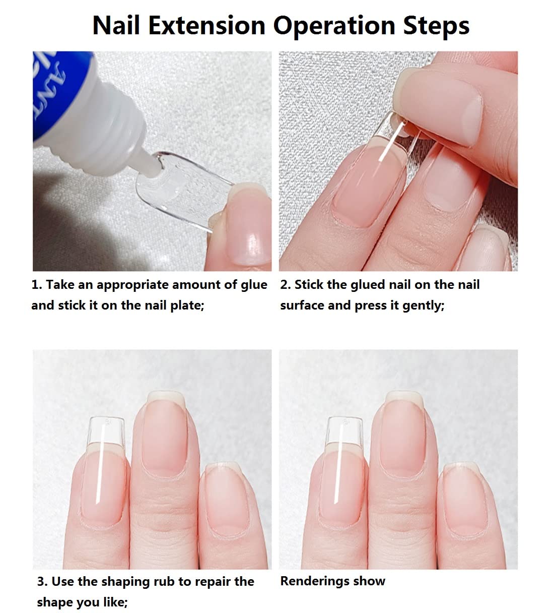 48-Piece French Tip Press-On Nails Set - 2 Packs Short Almond Fake Nails with Nail Glue, Full Cover Stick-On Nails for Women & Girls | Perfect for Parties, Weddings, and Everyday Glam (Style 8211)