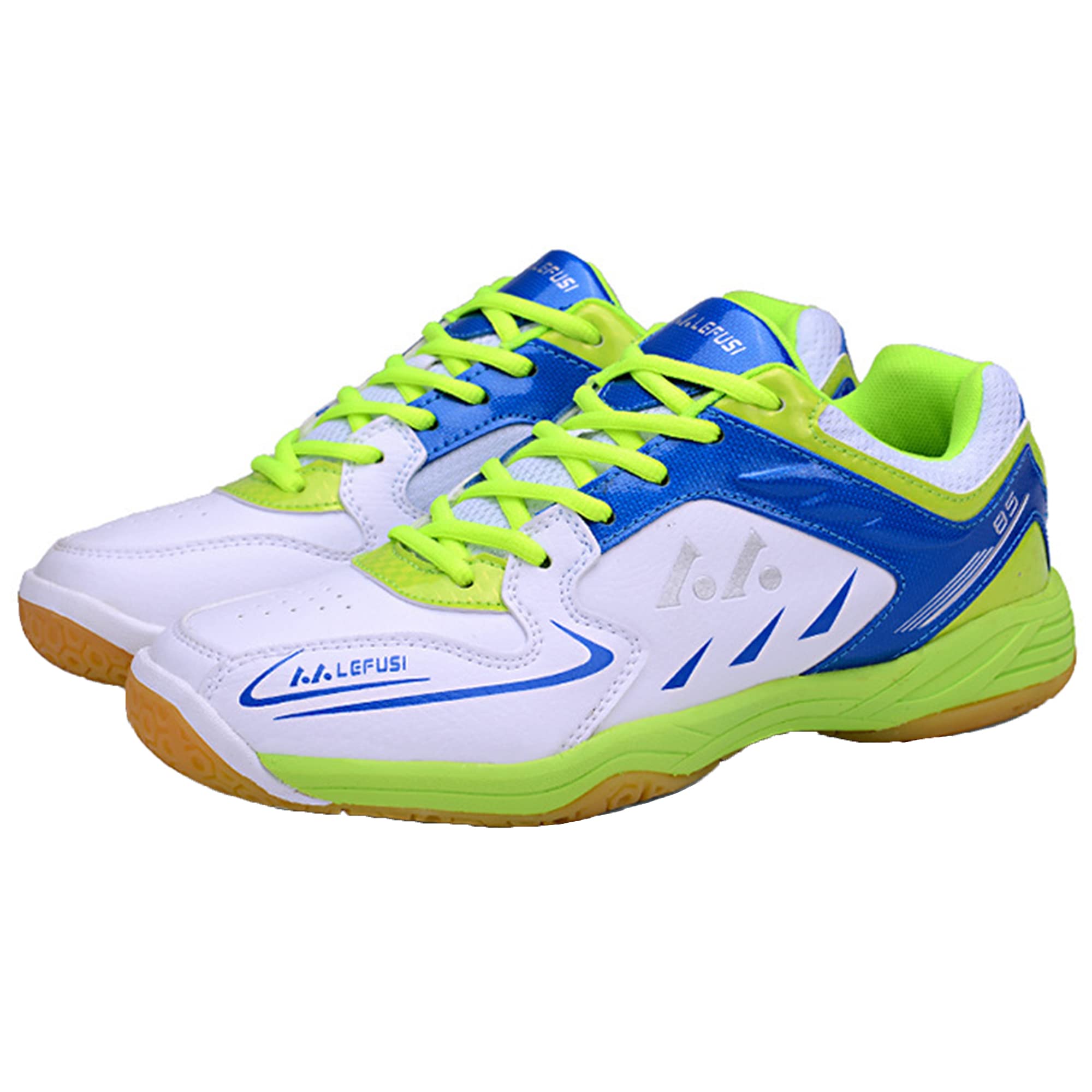 Men's Professional Badminton & Table Tennis Shoes - Lightweight Indoor Sports Shoes for Men, Green, Size 8.5 | Perfect for Court Sports & Gym Training