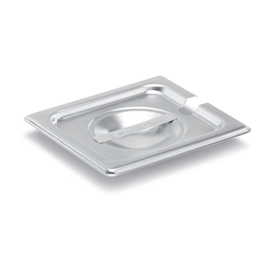Vollrath Super Pan V 1/6 Size Slotted Steam Table Cover - Premium Stainless Steel Food Pan Lid for Commercial Kitchens & Buffet Serving