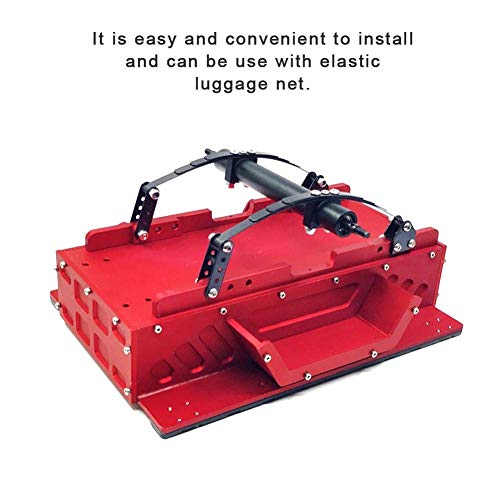 1/10 Scale RC Car Truck Trailer with Metal Hitch Mount & Rubber Tires - Red Model Car Accessories for Off-Road Adventures and Toy Vehicle Hauling