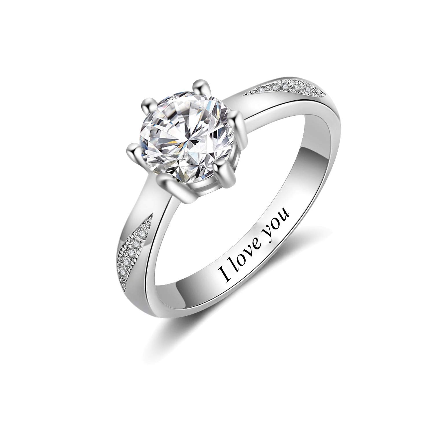 1.5 Carat Moissanite Diamond Engagement Ring for Women & Men - LONAGO Wedding Band with Personalized Name - Ideal for Couples, Anniversaries & Proposals