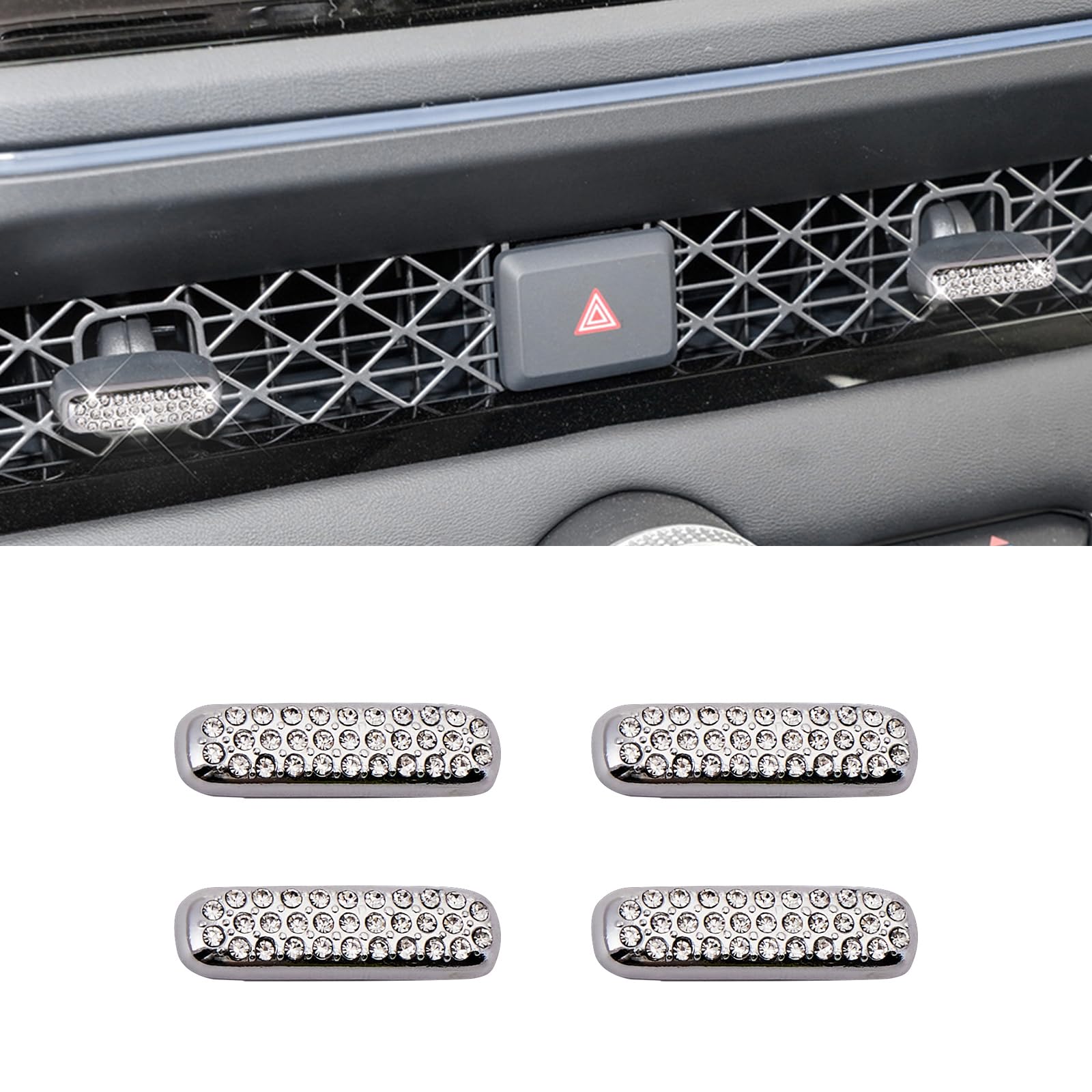 11th Gen Honda Accord 2024 Bling Air Vent Outlet Sticker - Silver Car Interior Accessories | Premium Decoration for Dashboard & Vent Trim | Perfect for Car Customization & Personalization