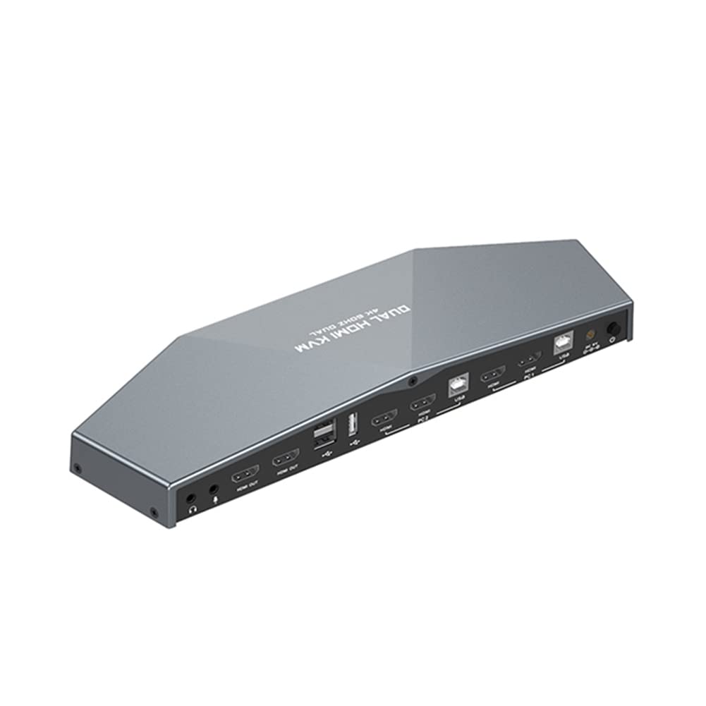 Yepar 4K HDMI KVM Switch with Audio - 2 Port USB Keyboard Video Mouse Switcher for Dual Computers | Home Office & Gaming Setup