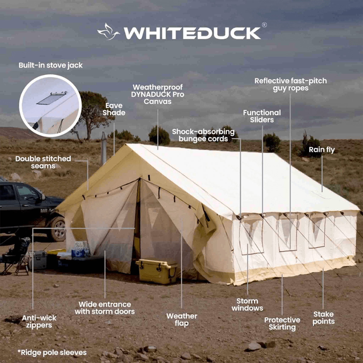 16'x20' Alpha Pro Wall Tent - Durable Canvas Camping Tent for Outdoor Adventures, Hunting, and Family Camping Trips