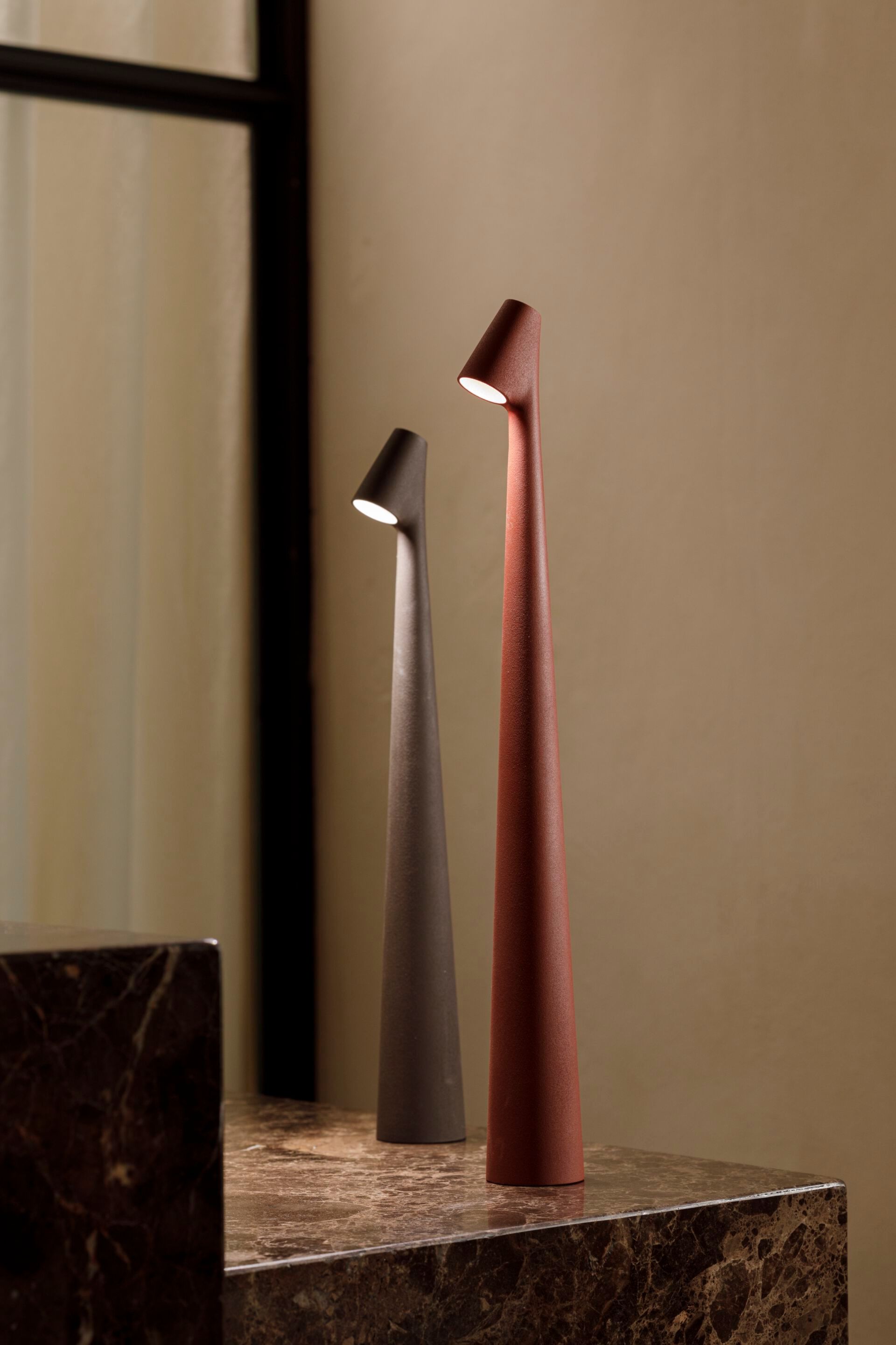 Portable African Table Lamp - Handcrafted Wooden Nightstand Light for Bedroom, Living Room & Office Decor