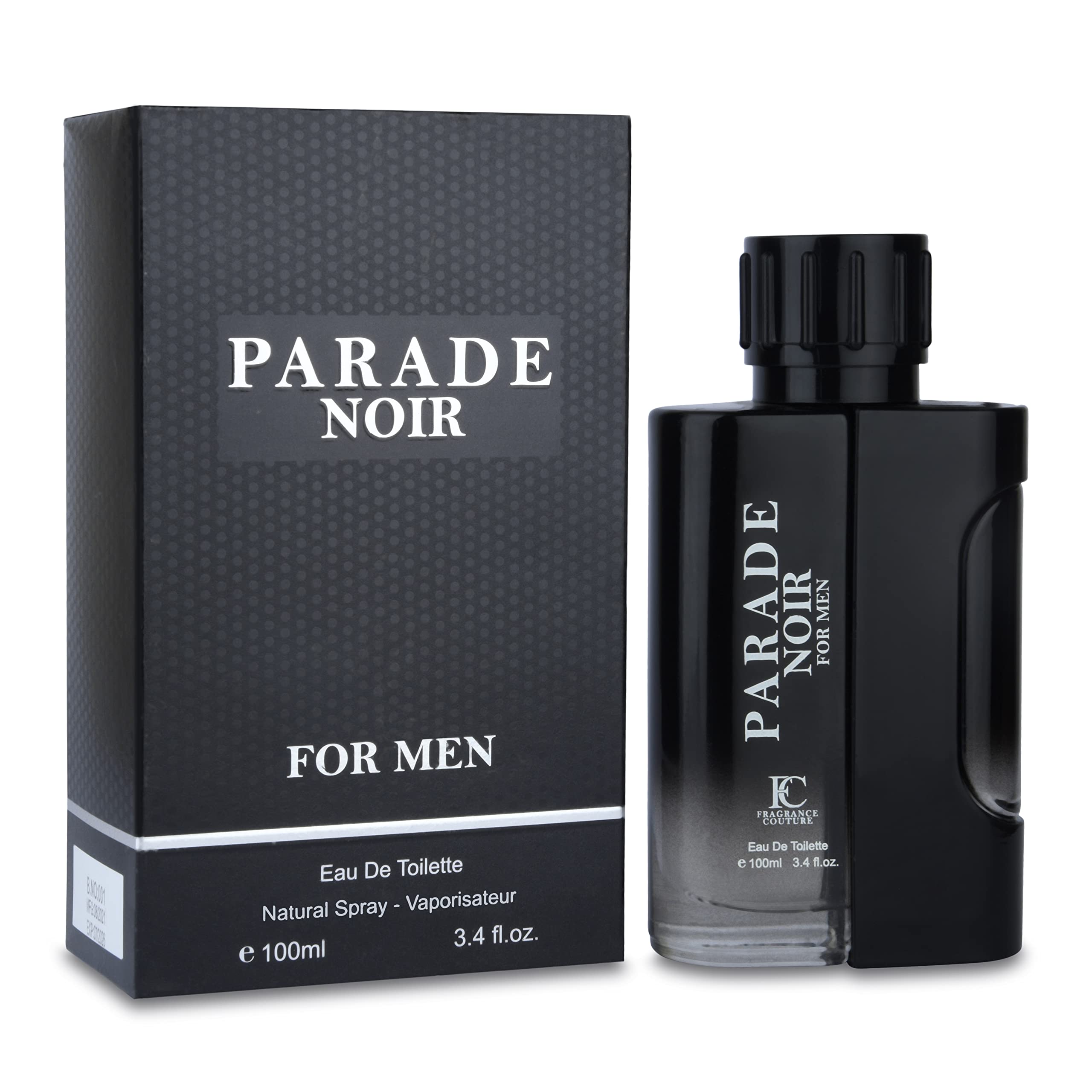 PARADE NOIR MEN 3.4 Oz Eau De Toilette - Long Lasting Men's Cologne Spray with Woody & Spicy Notes - Perfect for Date Night, Office & Special Occasions