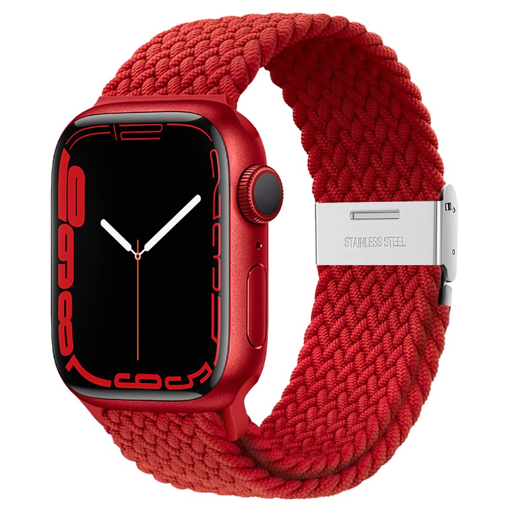 Braided Nylon Apple Watch Bands for Series 9/8/7/6/5/4/3/2/SE/Ultra/Ultra 2 - Adjustable, Breathable Replacement Strap for 38mm/40mm/41mm/42mm/44mm/45mm/49mm - Perfect for Workouts, Running & Everyday Wear