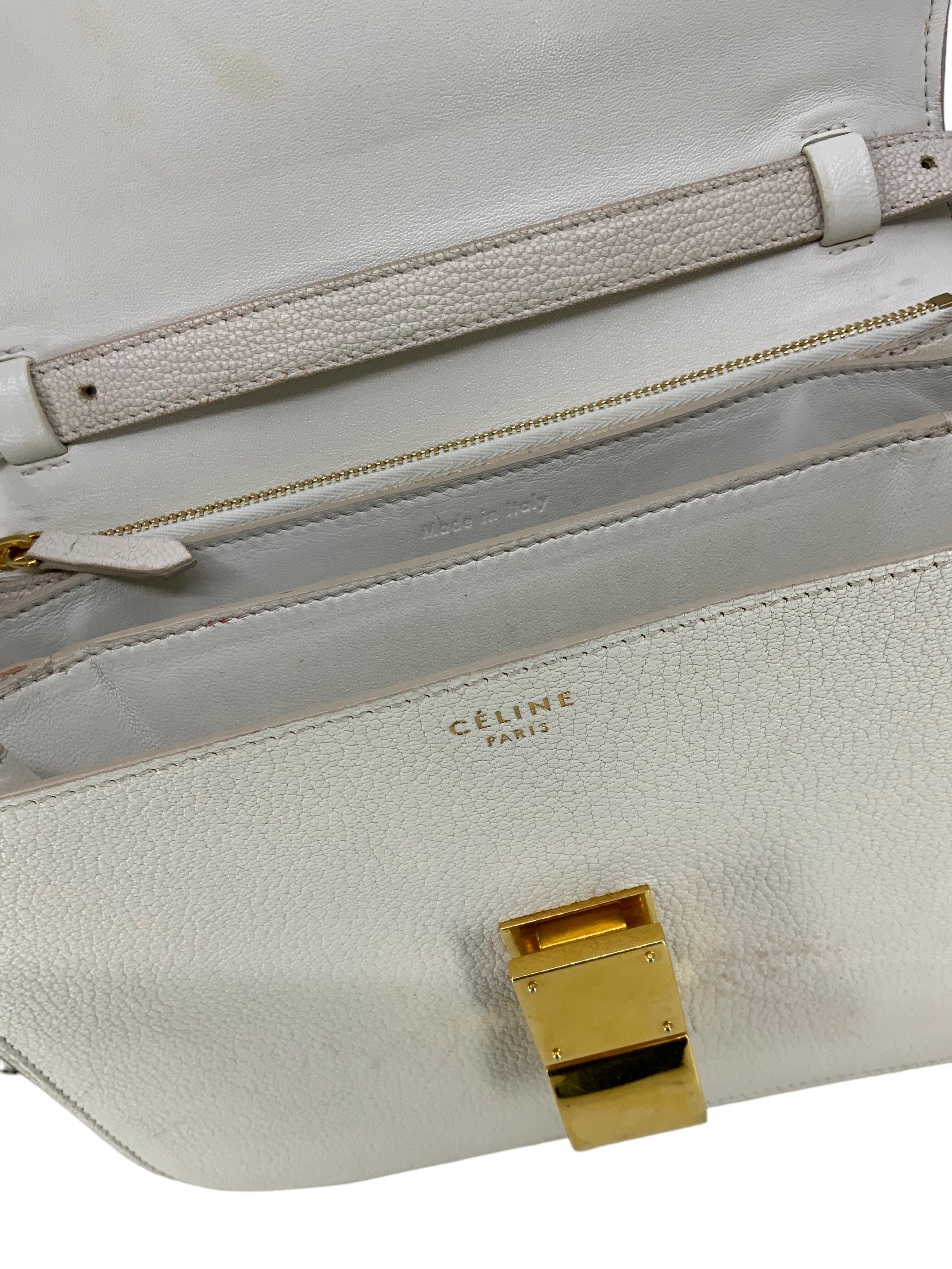 CELINE Box Bag - Medium Classic Calfskin Flap Shoulder Bag for Women | Luxury Handbag for Work, Travel & Everyday Use