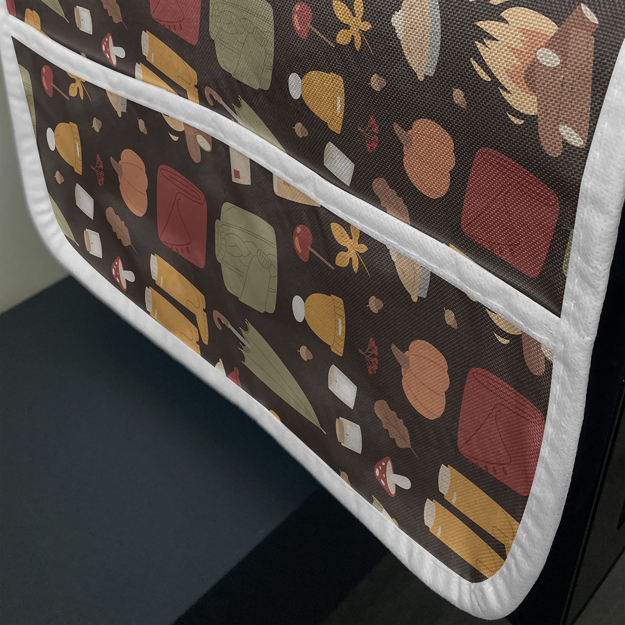 Ambesonne Autumn Microwave Oven Cover - Waterproof Kitchen Organizer with Pockets, 36