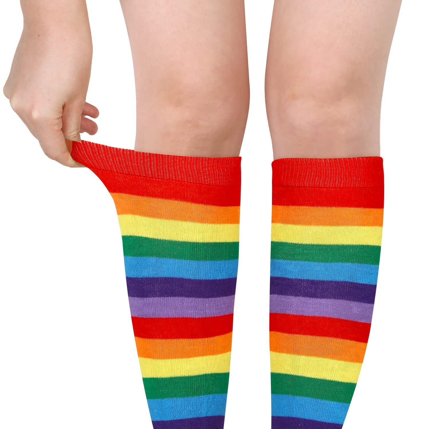 Benefeet Women's Knee High Striped Socks - Funny Novelty Athletic Tube Socks for Girls & Women - Colorful Cute Stockings for Running, Yoga & Casual Wear