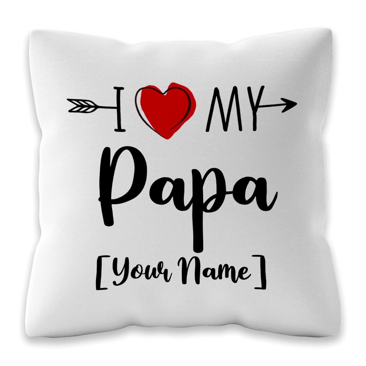 Custom Name Throw Pillow - Personalized 'I Love My Papa' Quote Cushion | Funny & Heartwarming Home Decor for Living Room, Bedroom, Sofa | Perfect Gift for Father's Day, Dad, Mom, Daughter | Father Daughter Bonding Gift Idea