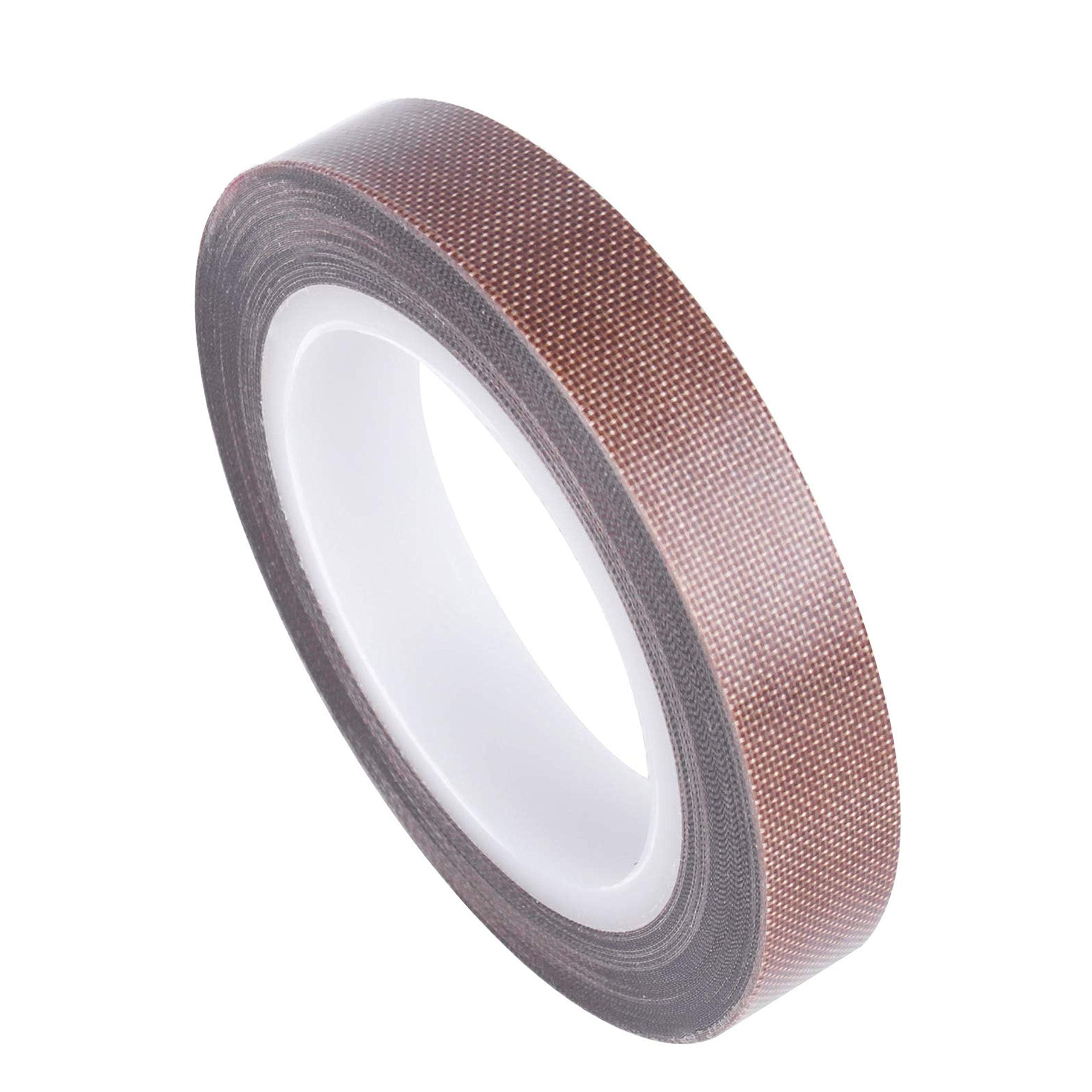 High-Temp PTFE Coated Fiberglass Adhesive Tape - 1/2 Inch x 30 Feet Teflon Fabric Tape for Vacuum Sealer Machines & Hand Impulse Sealers | Heat Resistant, Non-Stick Insulation Tape | Compatible with FoodSaver, Seal-A-Meal, Weston, Cabela's | Perfect for Food Packaging, Industrial Sealing & DIY Projects
