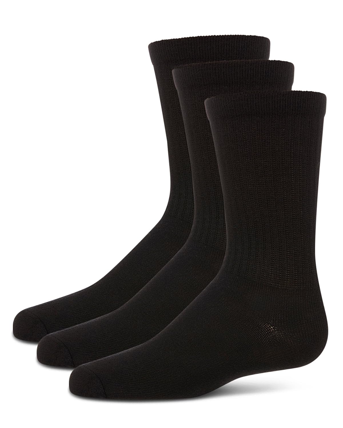 MeMoi Boys' 3-Pack Ribbed Cotton Blend Crew Socks - Athletic & Casual Wear for School, Sports & Everyday Comfort