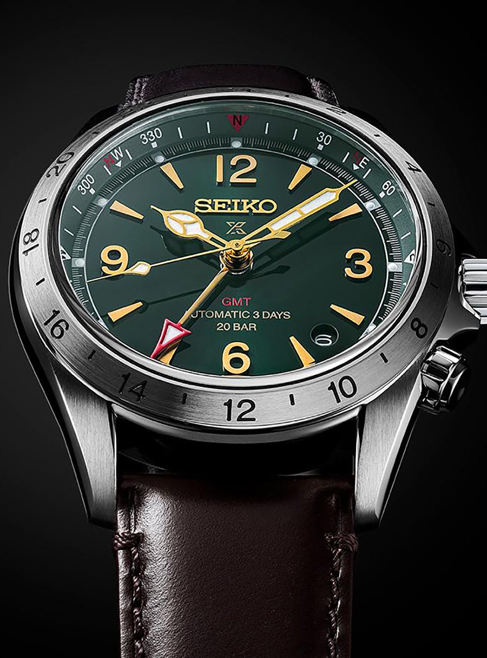SEIKO PROSPEX Alpinist GMT Automatic Watch SBEJ005 - Japan Made JDM - Perfect for Outdoor Adventures, Travel & Business