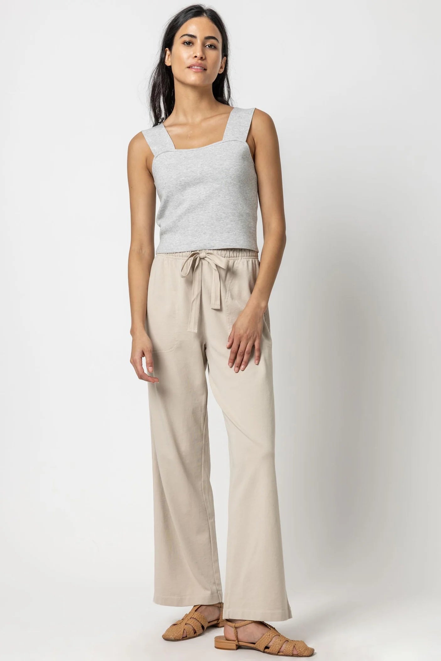 Women's High Waist Drawstring Pants - Soft Stretch Pebble Fabric for Casual Wear & Lounge - Perfect for Yoga, Travel & Everyday Comfort