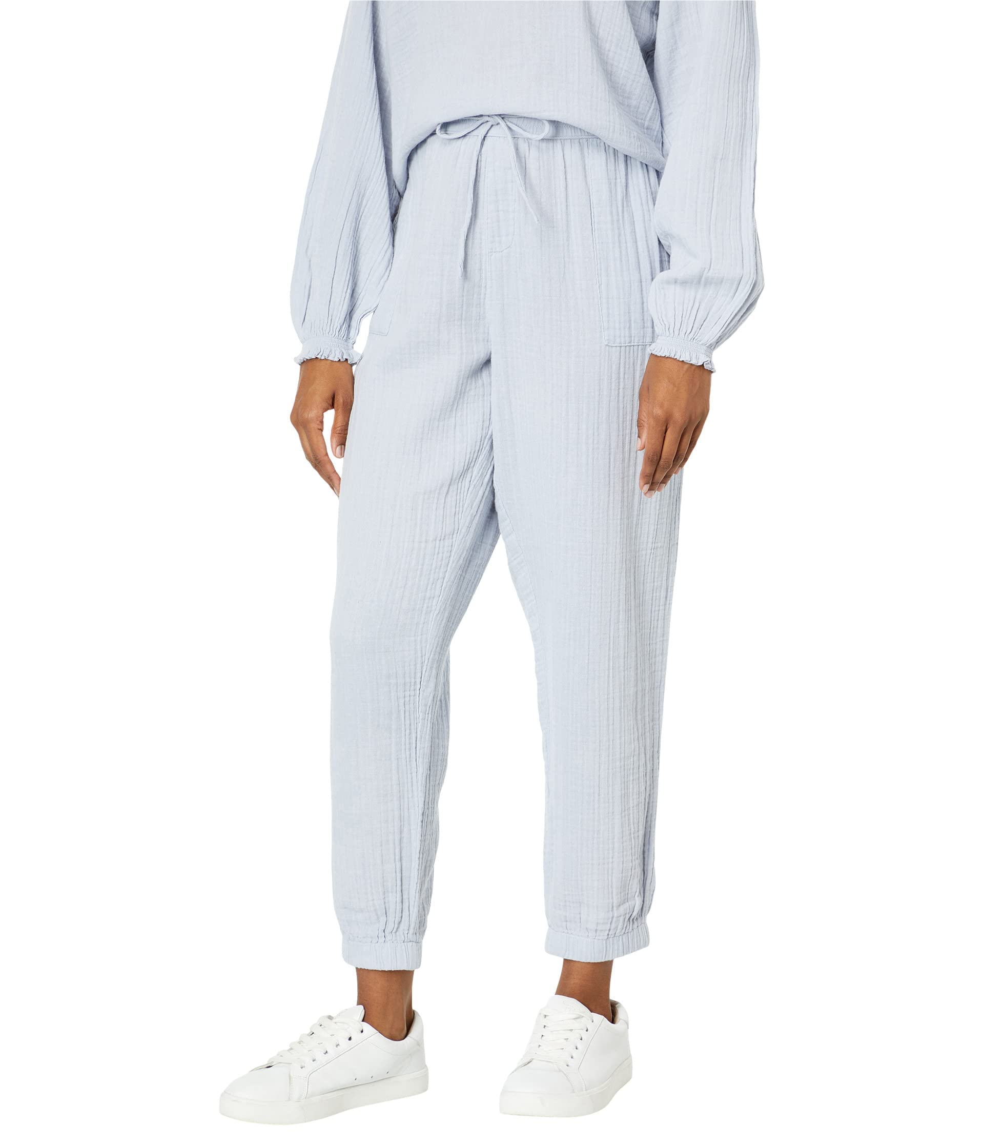Mod-O-Doc Double Layer Gauze Shirred Cuff Pants - Soft & Breathable Loungewear for Women - Perfect for Yoga, Sleep & Relaxation at Home