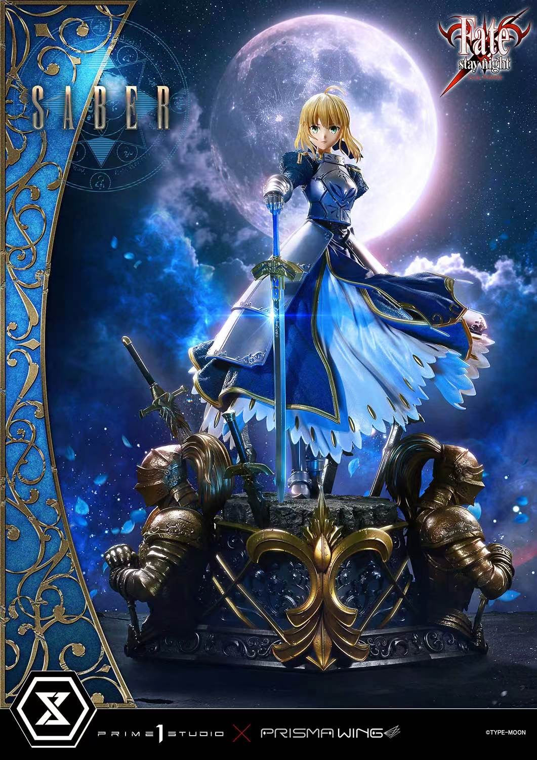 Prime 1 Studio Licensed Fate/Stay Night Saber Anime Figure - Collectible Statue for Anime Fans | Perfect for Display in Home, Office, or Gaming Room