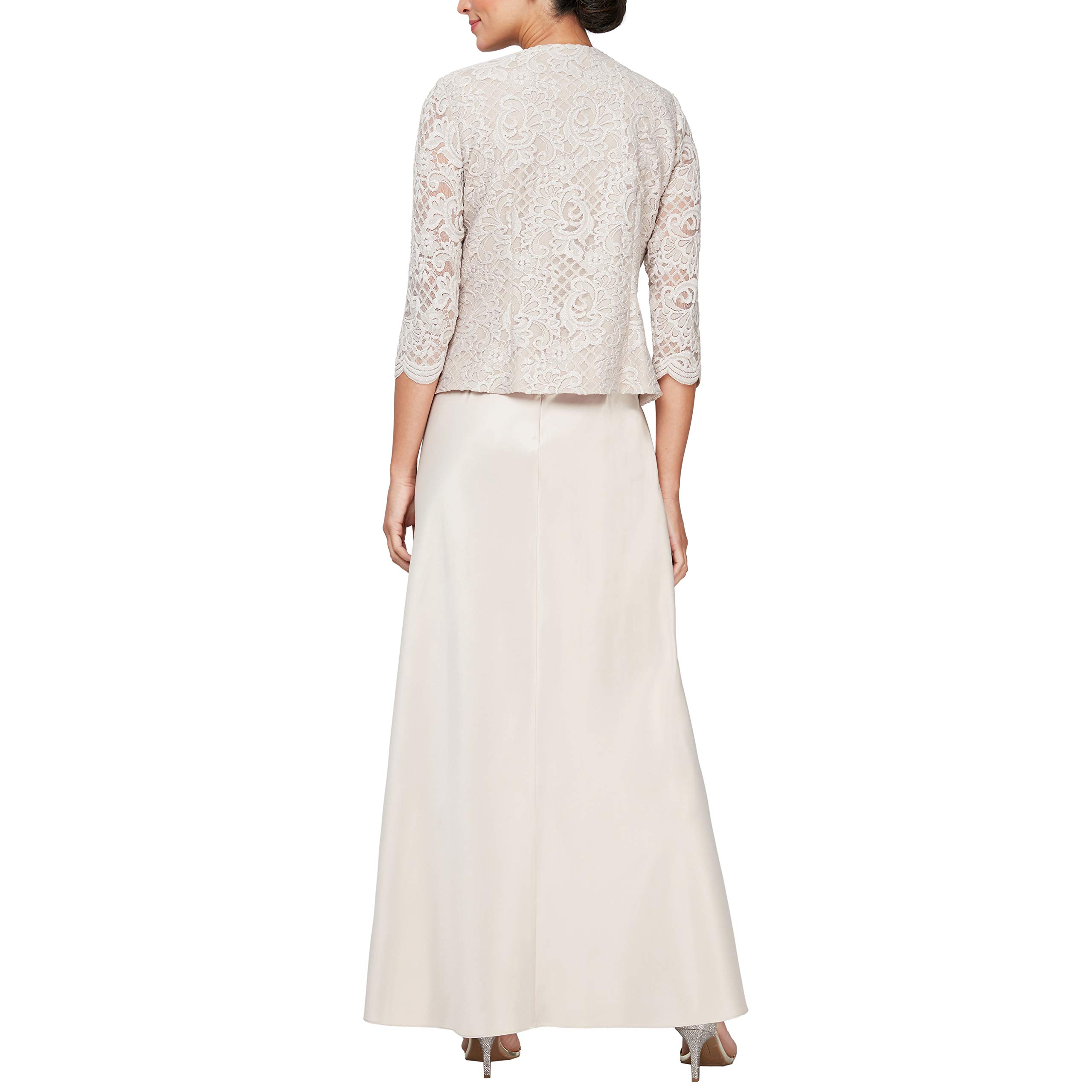 Alex Evenings Women's Elegant Two-Piece Mother of the Bride Dress with Lace Jacket - Petite & Regular Sizes | Perfect for Weddings, Formal Events & Special Occasions