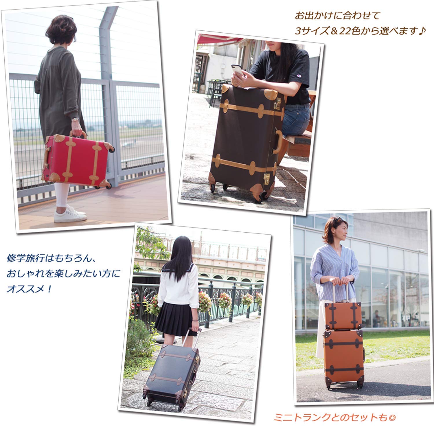 Vintage TSA Lock Suitcase - Small Crocodile Black & Beige Carry-On Luggage for Travel, Business Trips & Weekend Getaways
