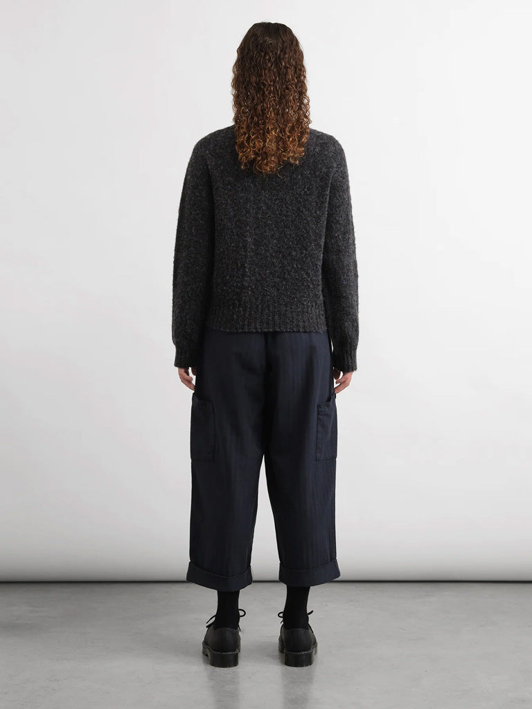YMC Black Herringbone Grease Trouser - Durable Work Pants for Mechanics & Outdoor Activities