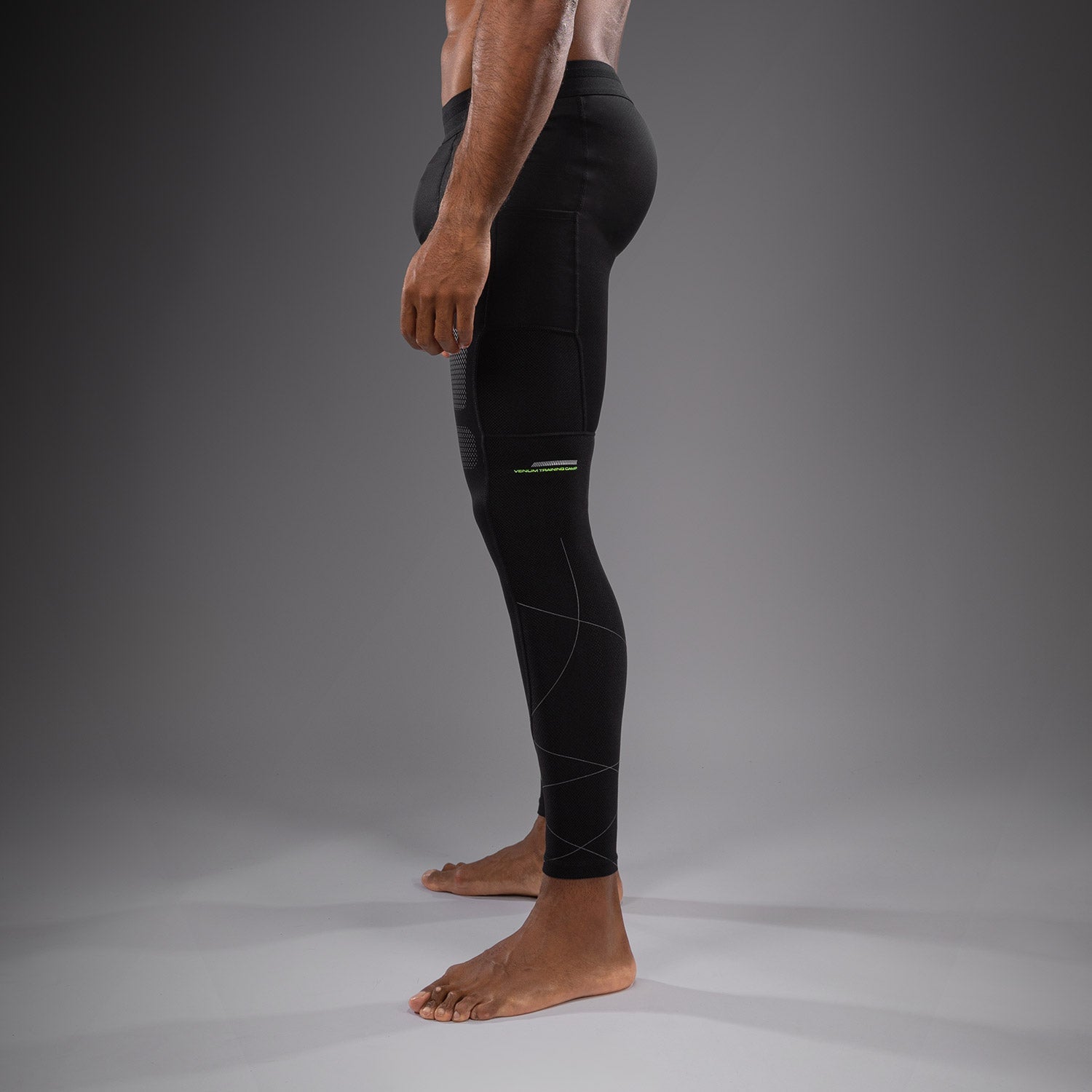 Venum Training Camp 4.0 Spats - Black/Neon Green MMA & BJJ Compression Pants for Men - Perfect for Combat Sports, Gym Workouts & Martial Arts Training