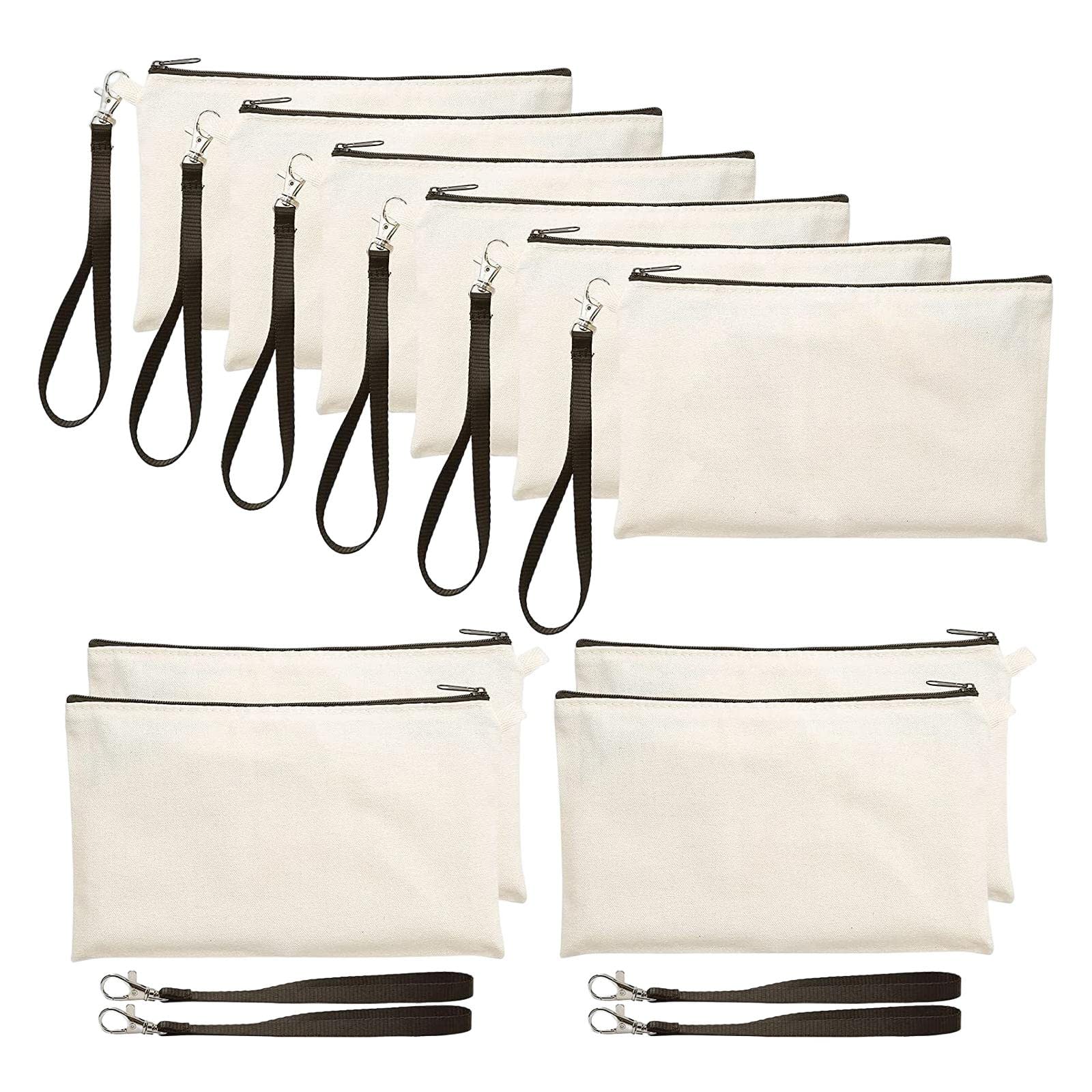 10Pcs Blank Pencil Bags for School & Office - Heat Transfer Cosmetic Bags with Zipper - Festival & Travel Organizer for Women - Perfect for Makeup, Stationery & Accessories Storage