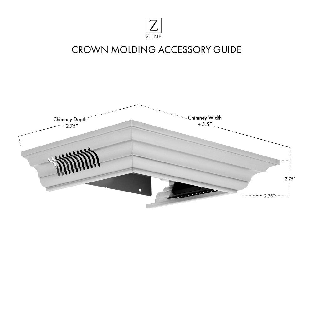 ZLINE CM6 BT KN/KN4 Stainless Steel Crown Molding with Built-in Bluetooth Speakers - Premium Home Audio Decor for Living Room, Kitchen & Office