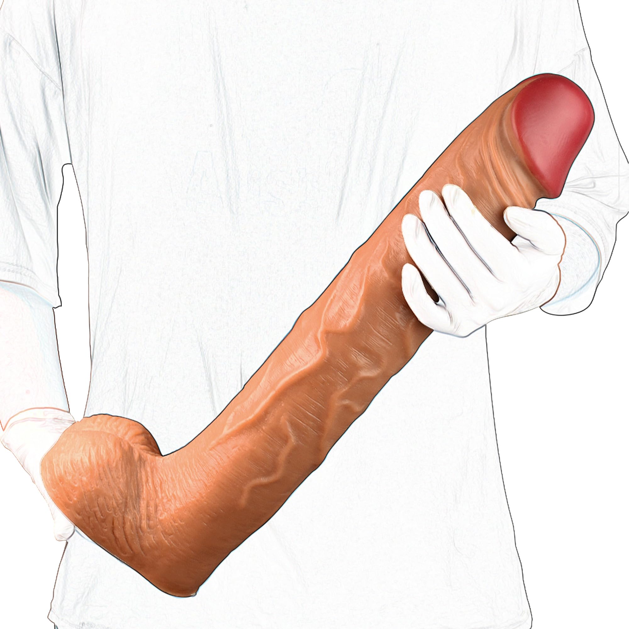 19.8 Inch Extra Long Realistic Dildo - Giant Brown Anal Sex Toy for Men & Women | Hands-Free Adult Play | Perfect for Solo Play, Couples & BDSM Scenes