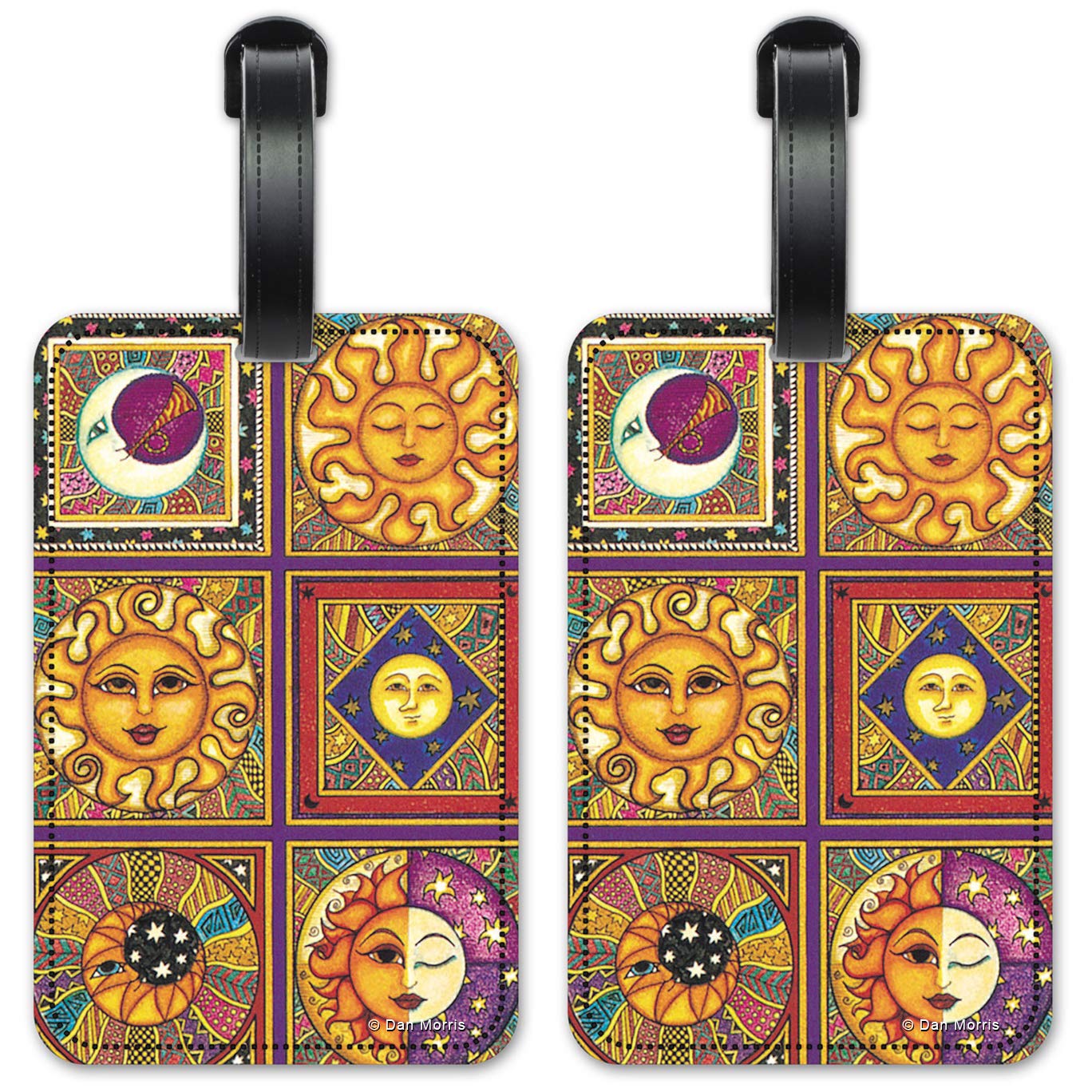 Celestials Luggage ID Tags by Dan Morris - Set of 2 Personalized Suitcase Identification Cards for Travel - Perfect for Airports, Cruises & Business Trips