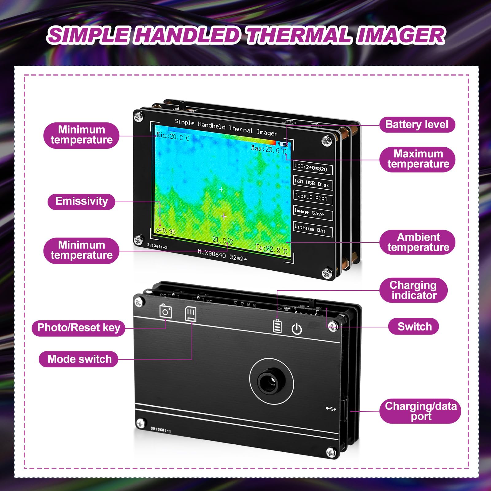 Kanayu 6-Piece Ghost Hunting Kit with Infrared Thermal Camera, EMF Detector & 4 Ghost Balls - Professional Paranormal Investigation Equipment for Home, Office & Outdoor Exploration