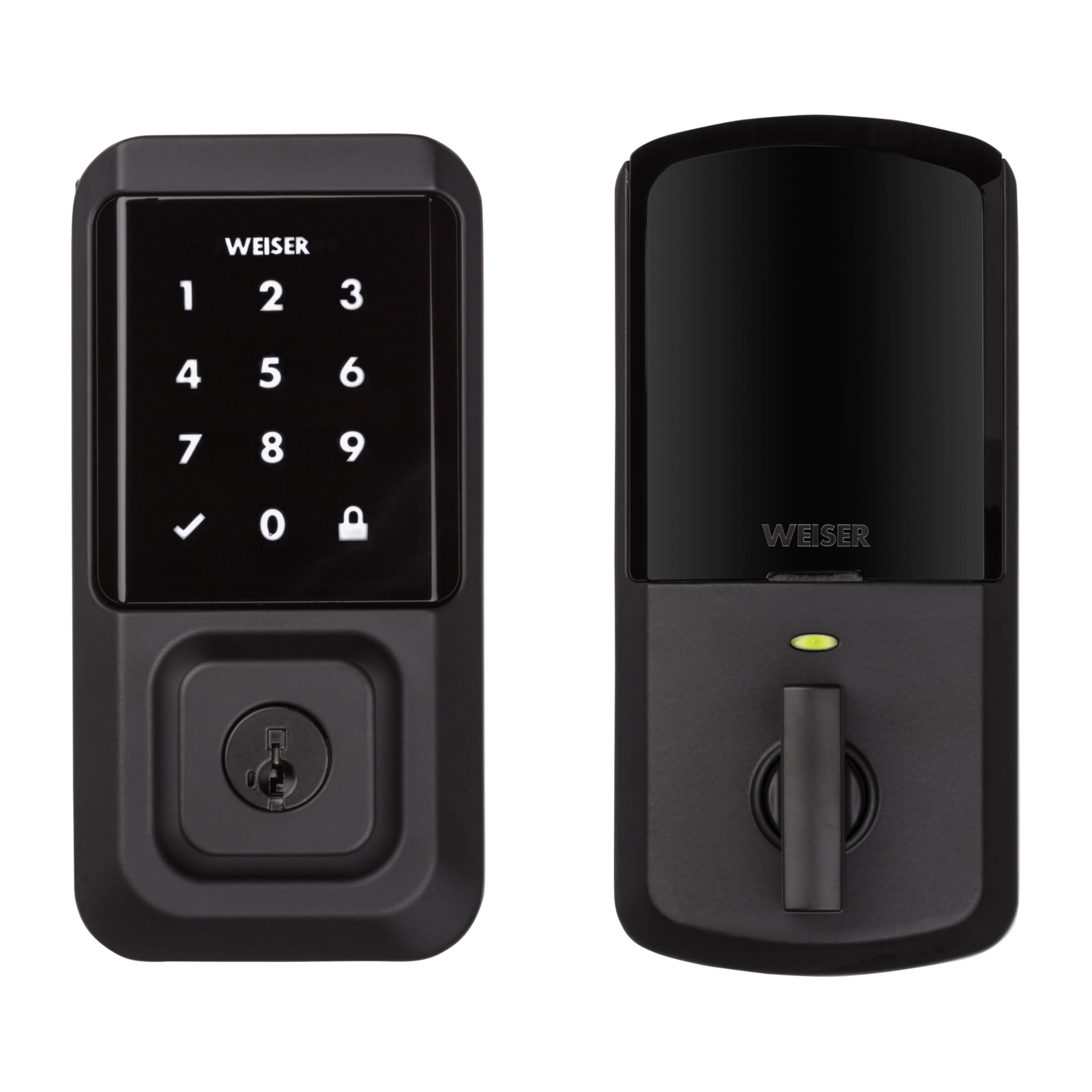 Weiser Halo Matte Black WiFi Smart Lock - Keyless Entry Deadbolt with Touchscreen Keypad | Works with Alexa & Google Assistant | Secure Smart Lock for Front Door, Apartment & Vacation Homes