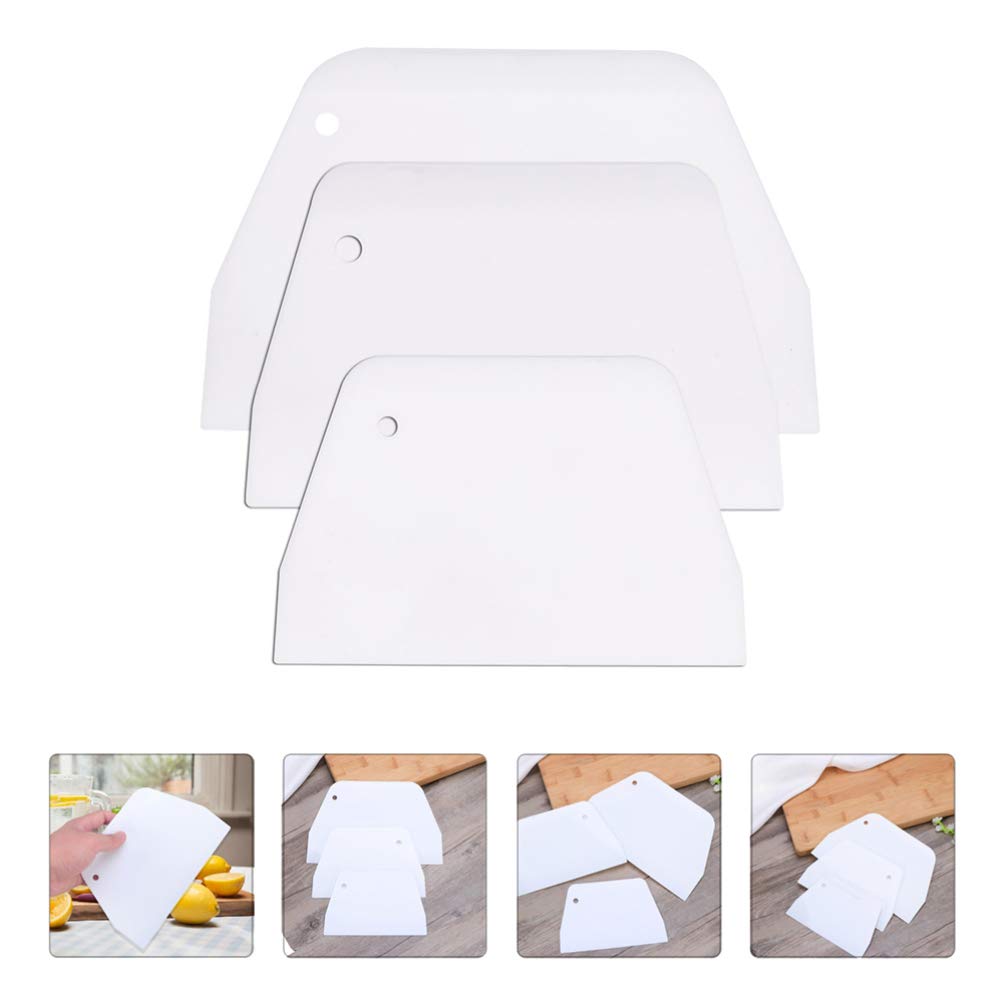 **Hemoton 6-Piece Cake Scraper Set - Dough Scraper, Icing Smoother & Multipurpose Baking Tool for Cake Decorating, Cooking & Kitchen Use - Perfect for Home Bakers & Restaurants**    *(Use Cases: Ideal for smoothing cake frosting, shaping dough, scraping bowls, and decorating desserts like cupcakes, cookies, and pastries.)*