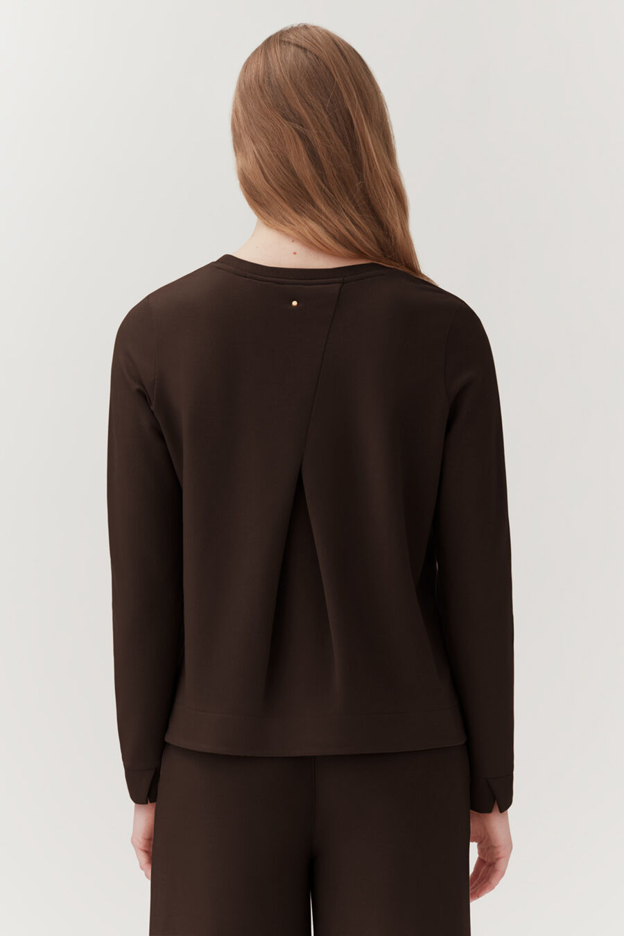 French Terry Pleat Back Sweatshirt for Women - Soft Casual Pullover with Unique Pleated Detail | Perfect for Lounge Wear, Yoga, and Everyday Comfort