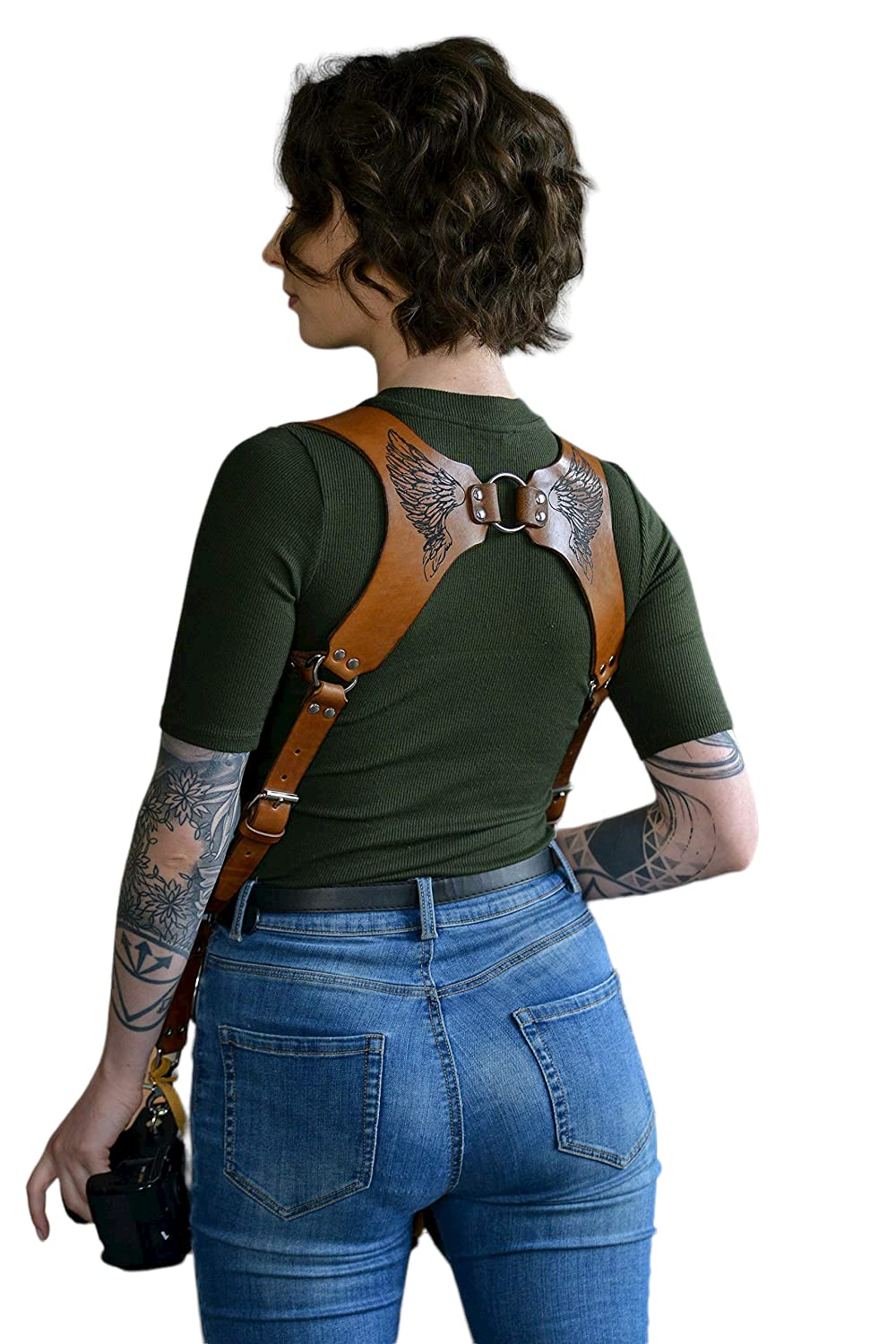 Premium Dual Camera Harness for DSLR/SLR - Soft Lined Leather Two-Camera Strap with Adjustable Straps | Perfect for Photographers, Travel & Outdoor Shooting