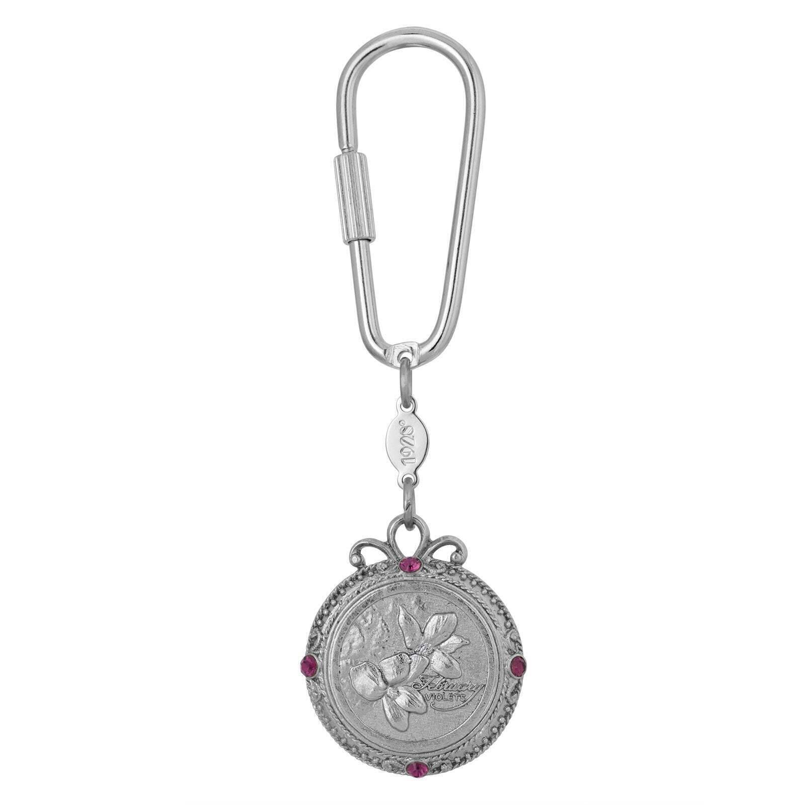 1928 Jewelry Crystal Flower of The Month Carabiner Keychain - Elegant Birthstone Key Ring for Women, Perfect Gift for Birthday, Anniversary & Special Occasions