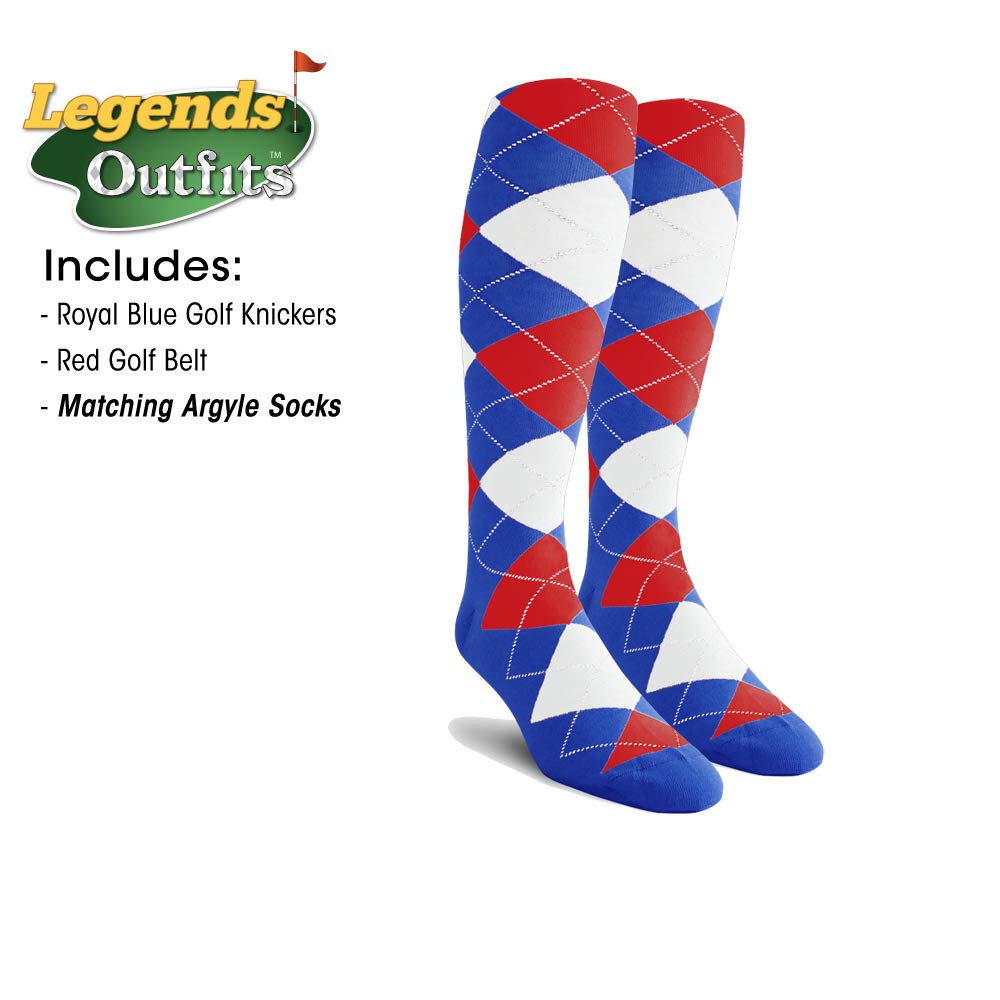 **Men's Royal Blue & Red Legends Golf Outfit – Premium Performance Polo & Shorts Set for Golfing & Casual Wear**