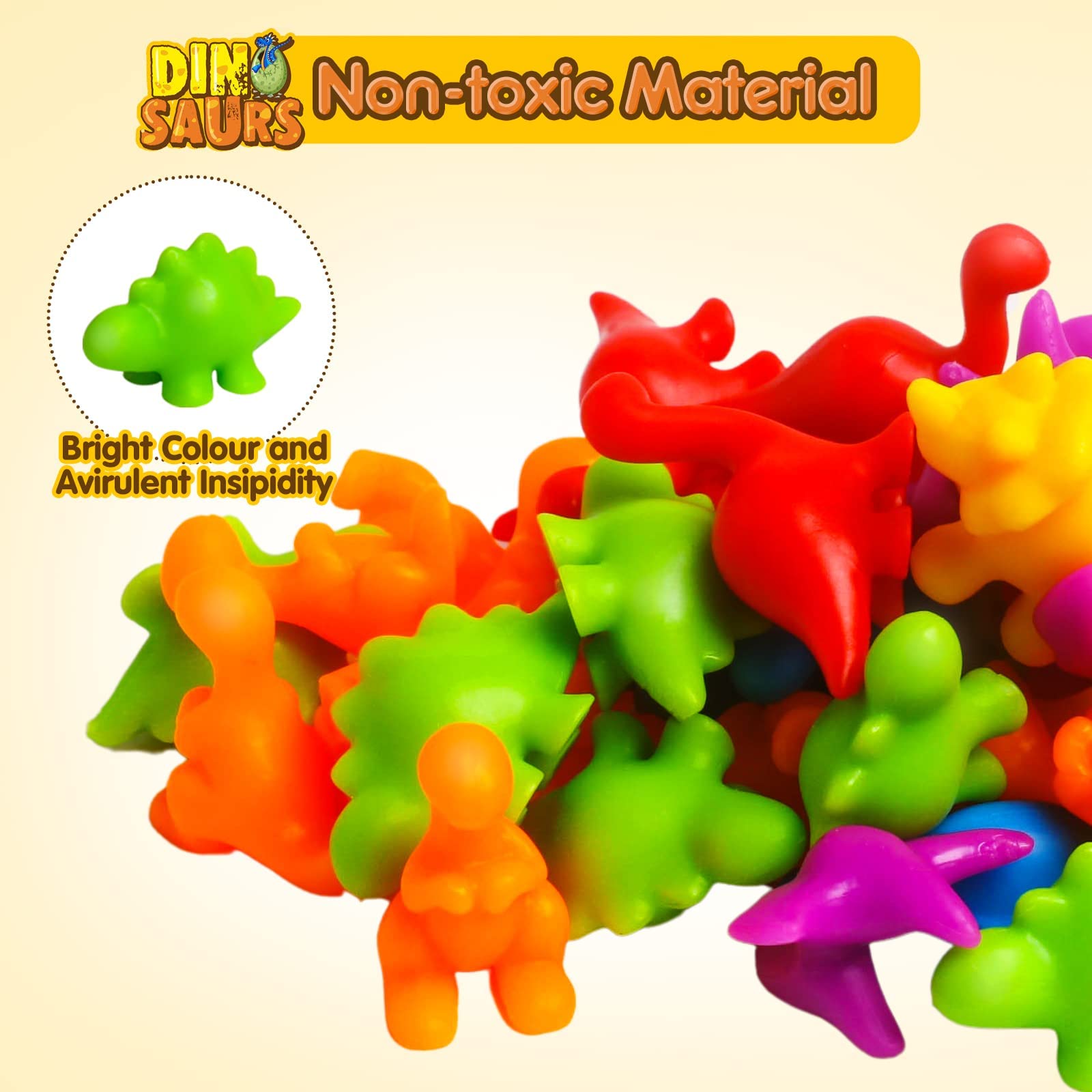 Montessori Counting Dinosaur Toys for Kids Ages 3-5 | STEM Learning Toys with Sorting Bowls | Preschool Educational Math Games for Boys & Girls | Perfect for Classroom, Homeschool & Birthday Gifts